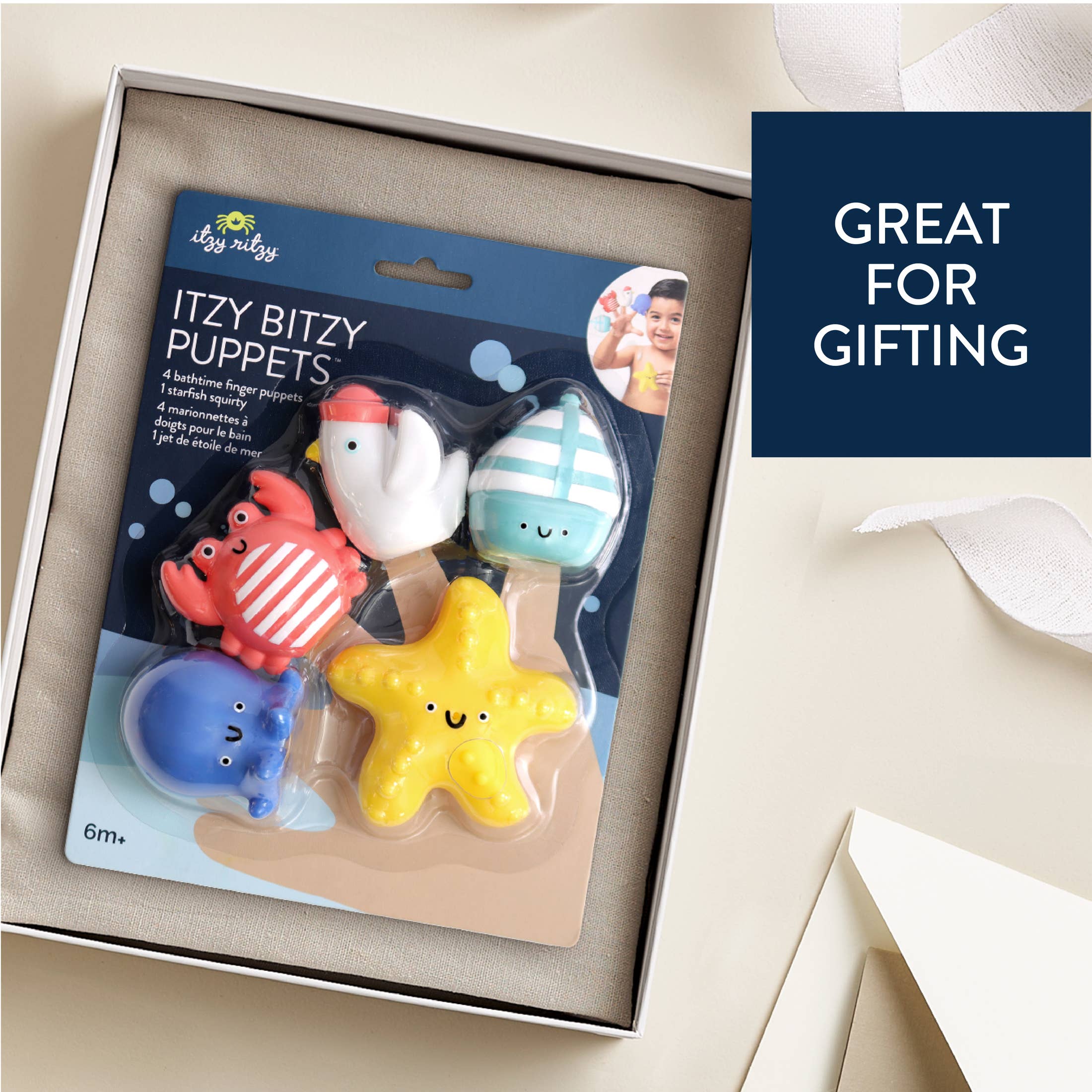 Nautical Itzy Bitzy Puppets™ - Bath + Storytelling Toys