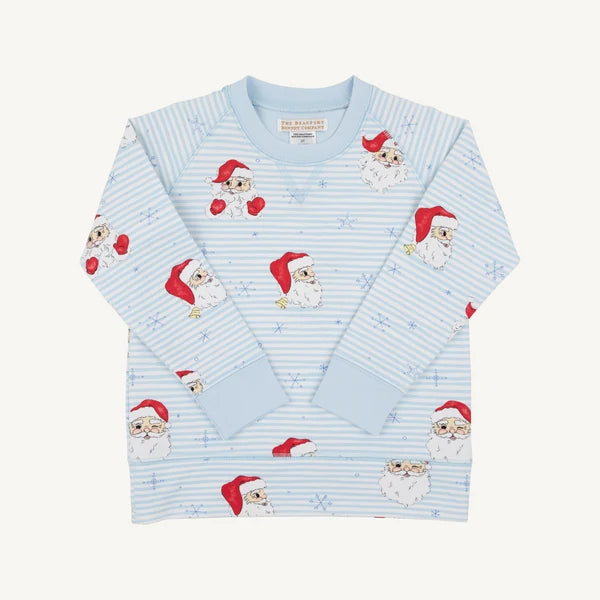 Cassidy Comfy Crewneck - Dear Santa with Buckhead Blue
