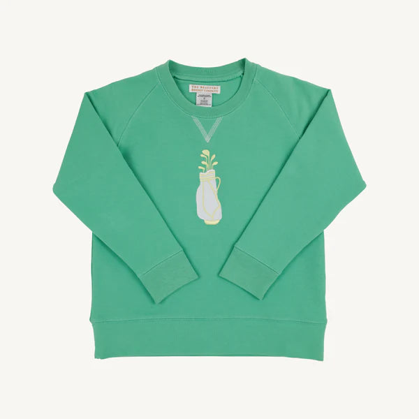 Cassidy Comfy Crewneck-Gibson Island Green with Golf Bag Embroidery
