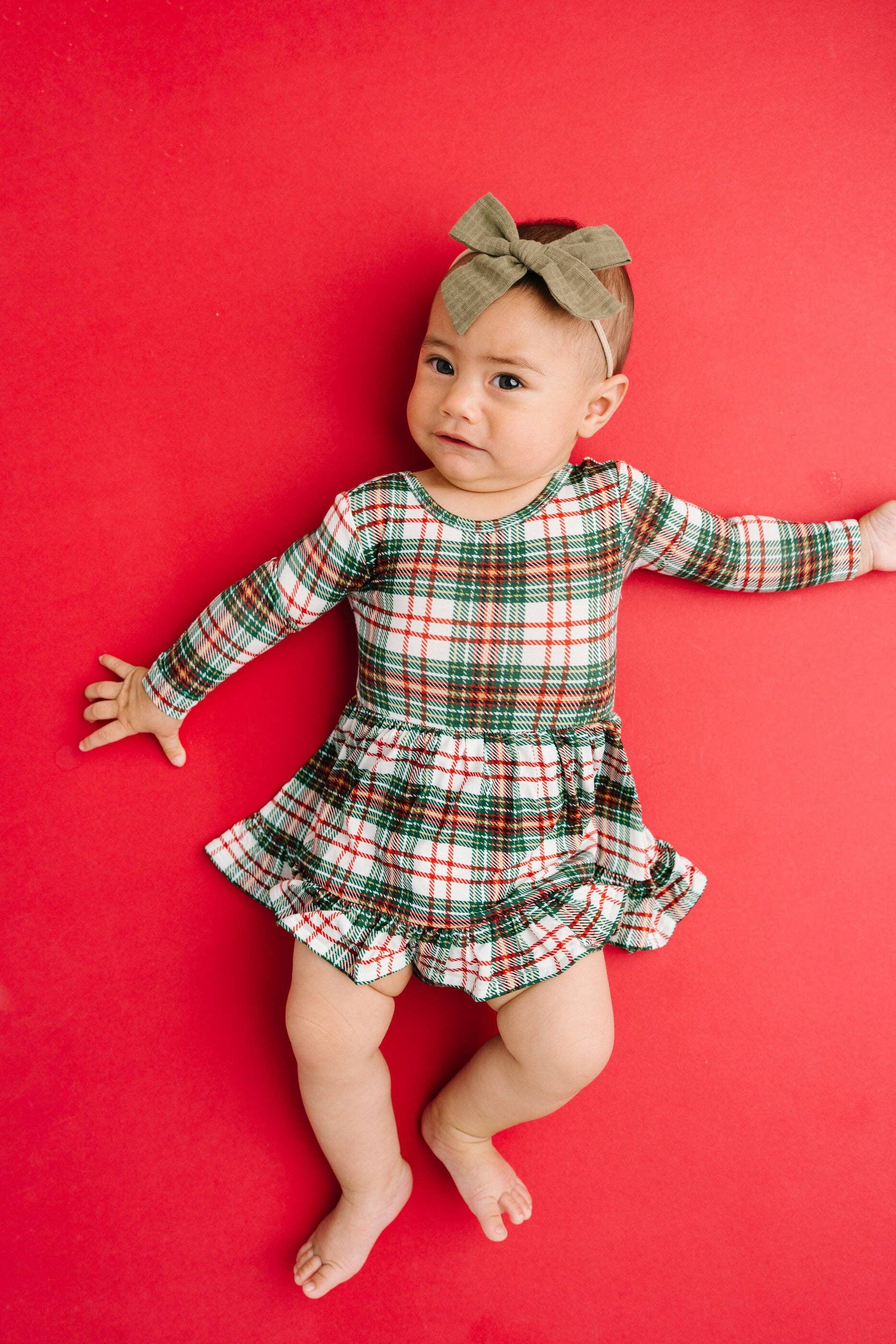 Christmas Plaid Bodysuit Bamboo Dress