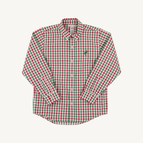 Dean's List Dress Shirt - Richmond Red and Kiawah Kelly Green Gingham with Kiawah Kelly Green