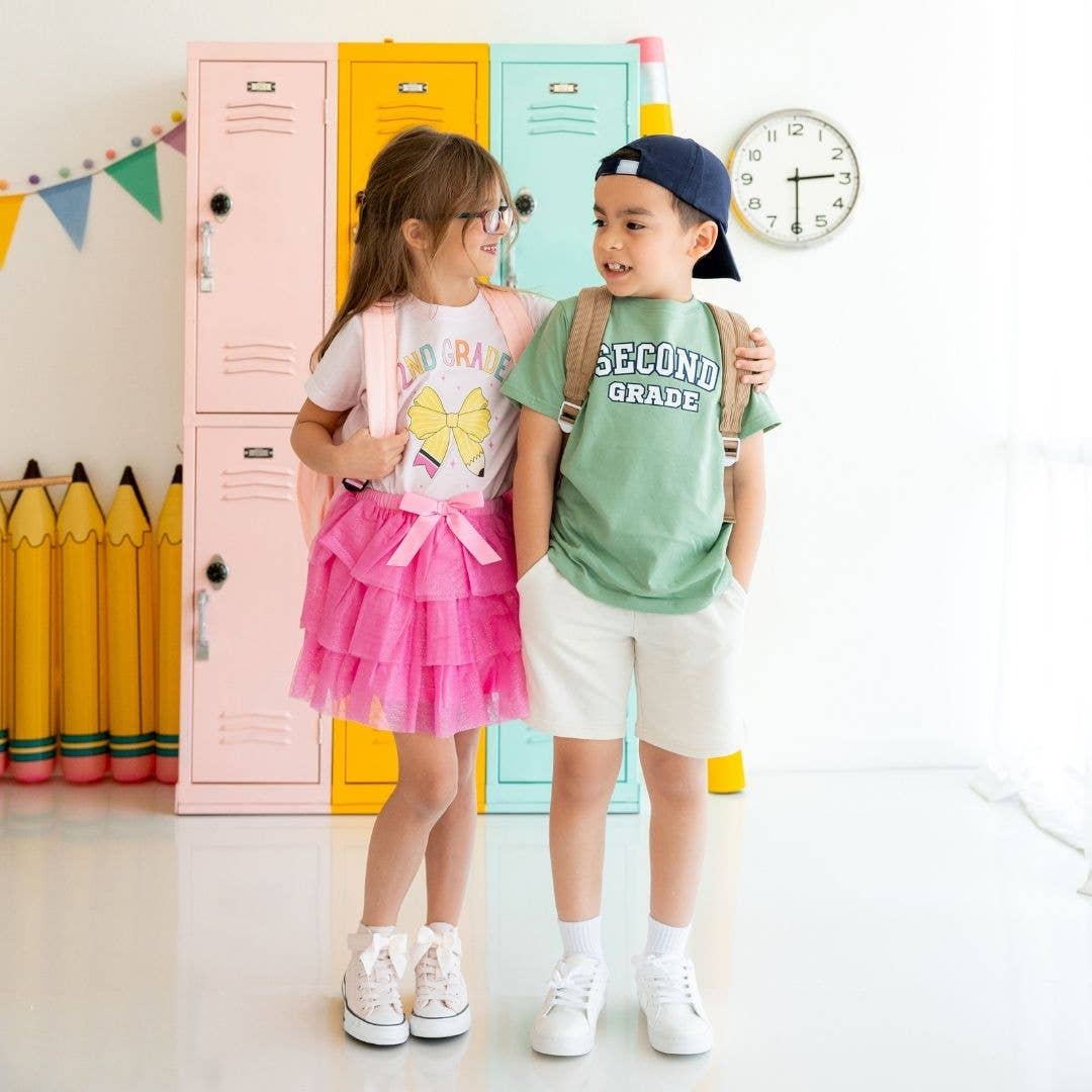 Second Grade Pencil Bow Short Sleeve T-Shirt