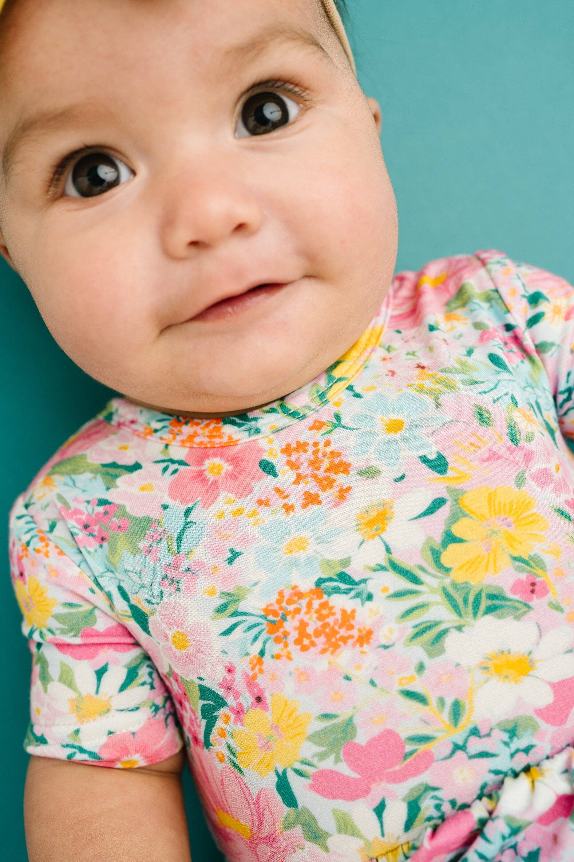 Garden Glow Short Sleeve Bodysuit Bamboo Dress