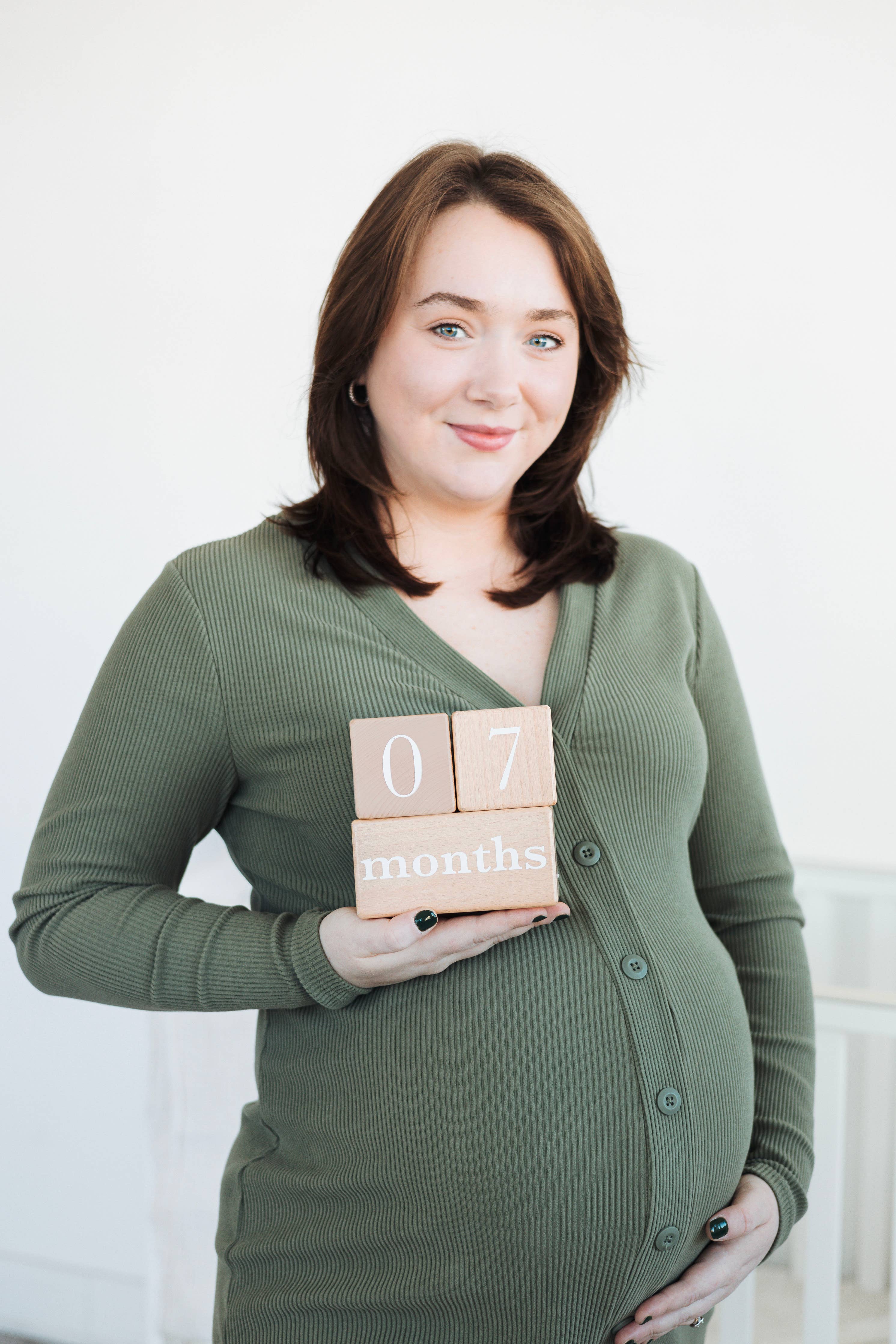 Natural Wooden Milestone Blocks Photo Prop