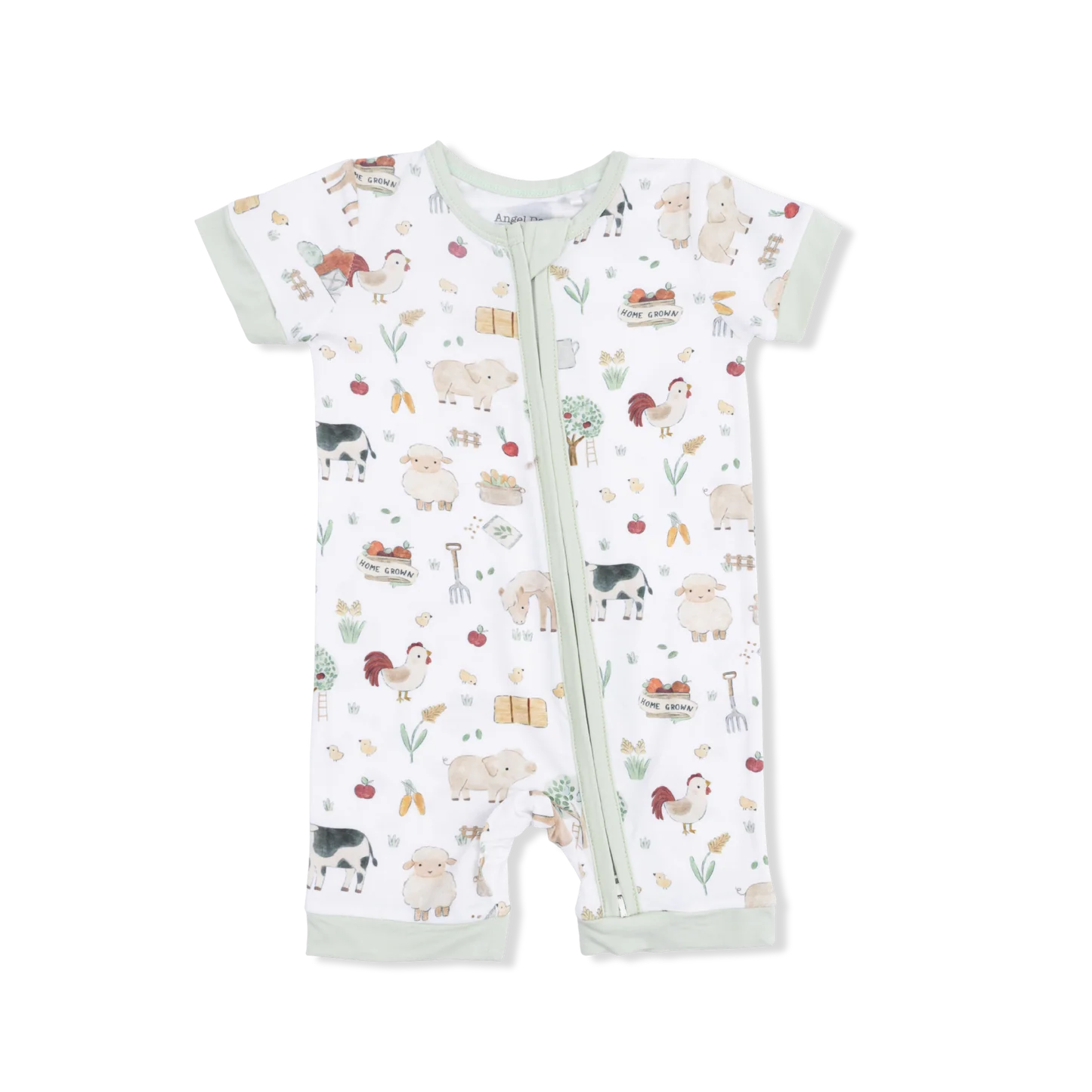 Cute Farm Animals-Shortie 2 Way Zipper Romper