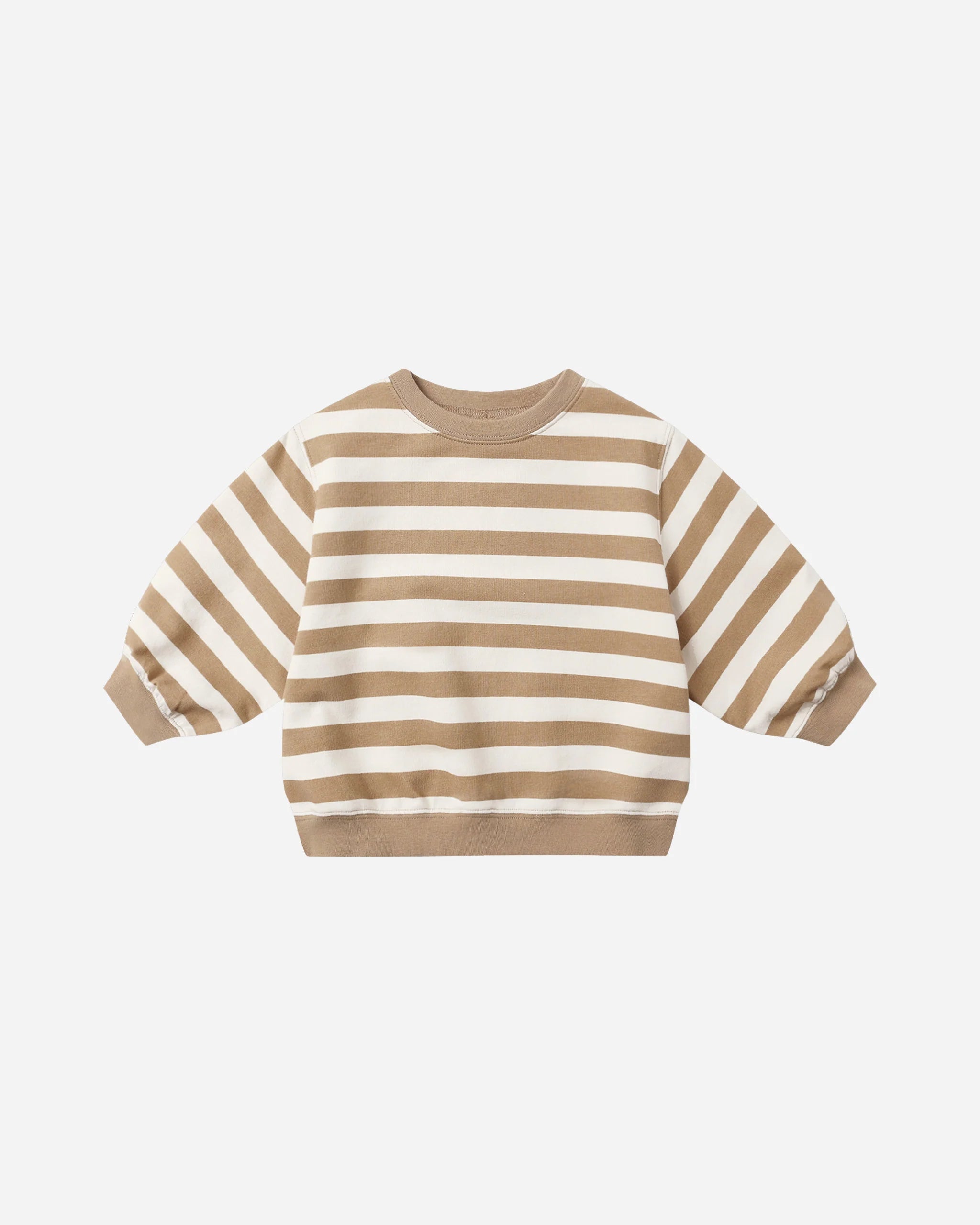 Oversized Crew Sweatshirt Gold Stripe