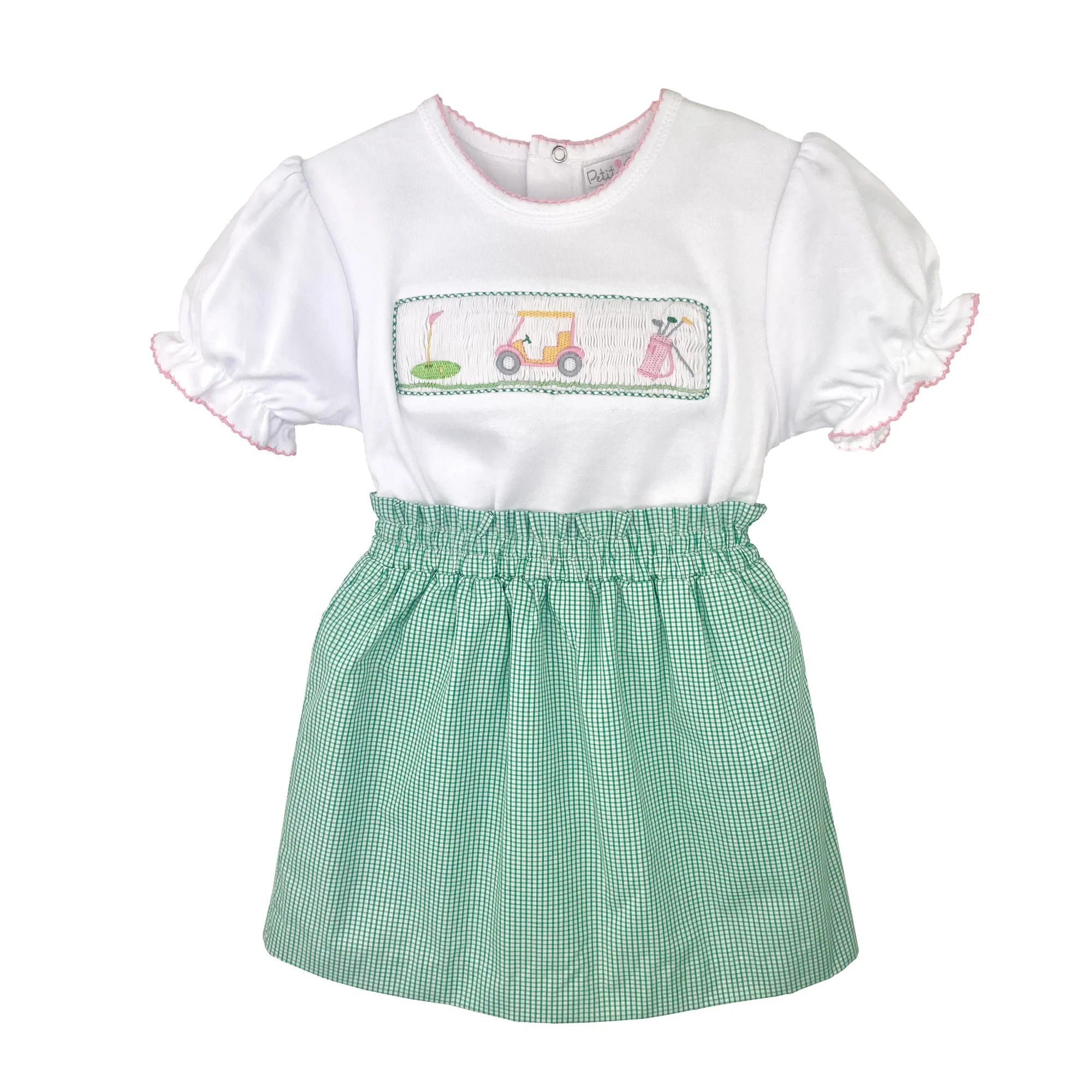 Top & Skort with Golf Themed Picture Smocking