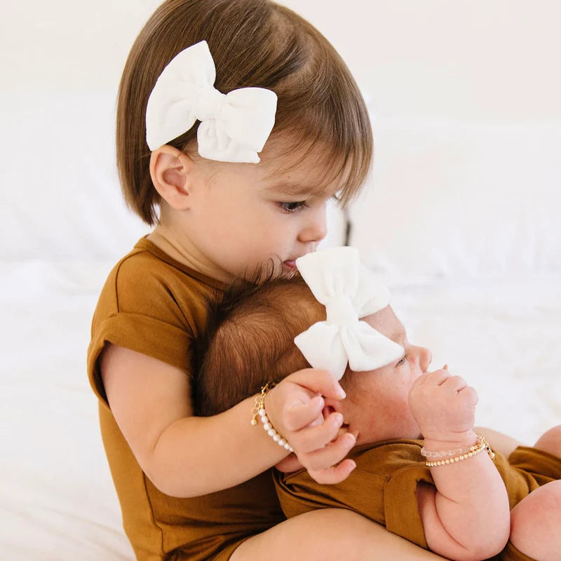 Velvet- Ivory Bow Clip