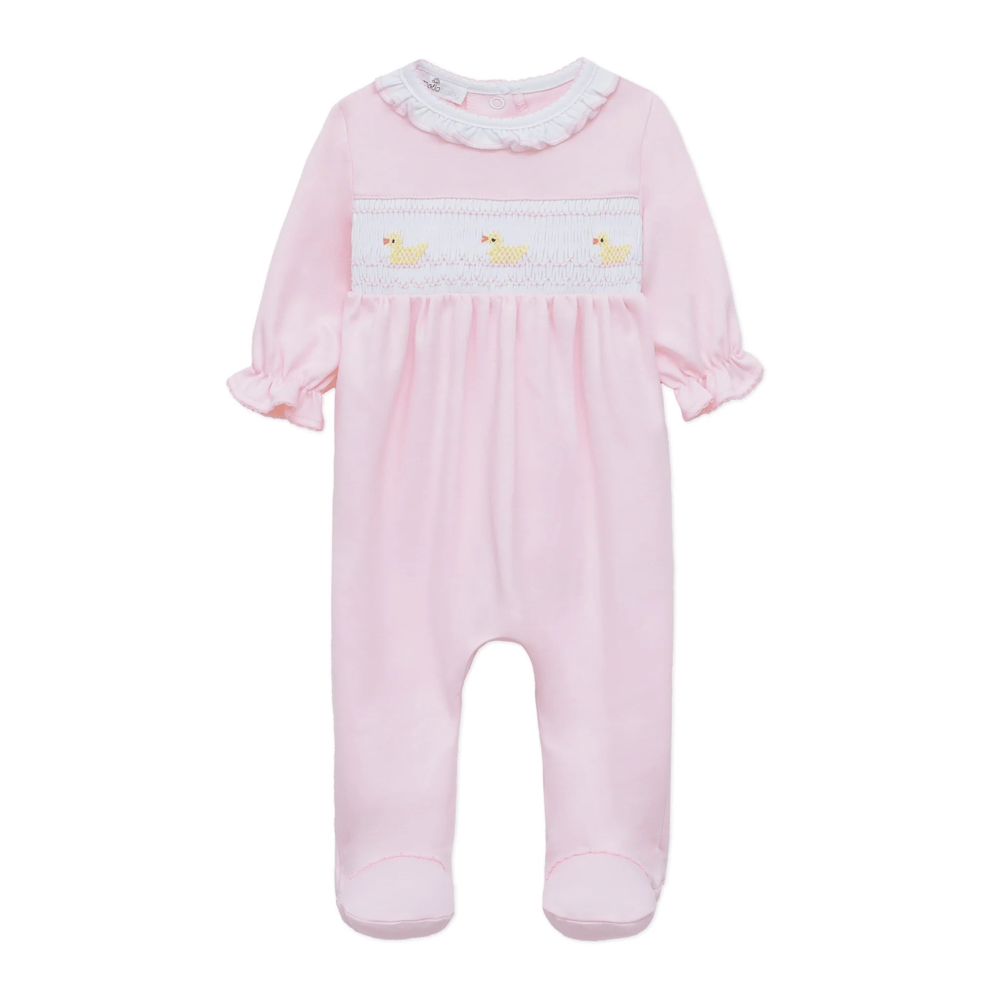 Little Ducklings Classics Smocked Footie - Pink