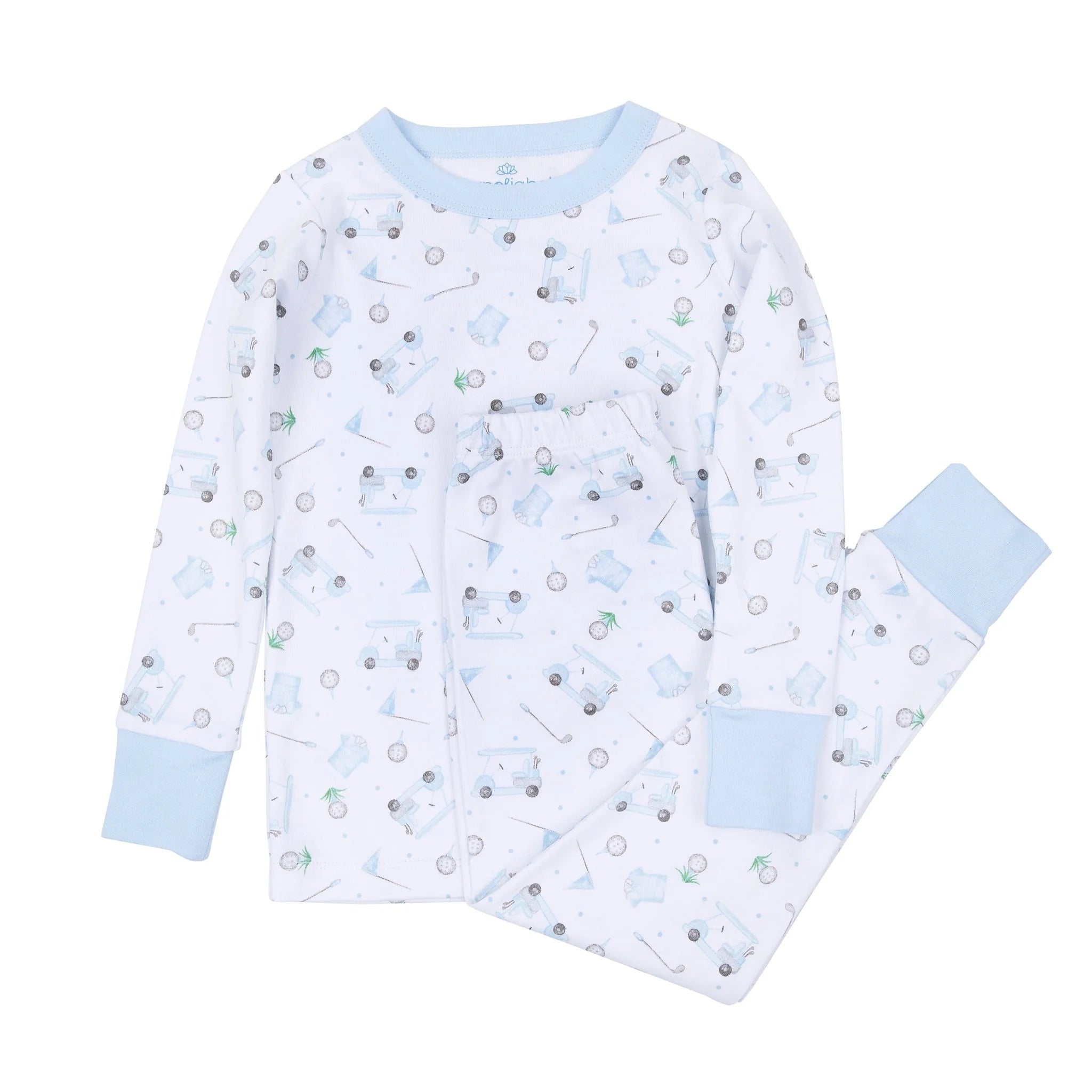Little Golfer Long Pajamas - Light Blue