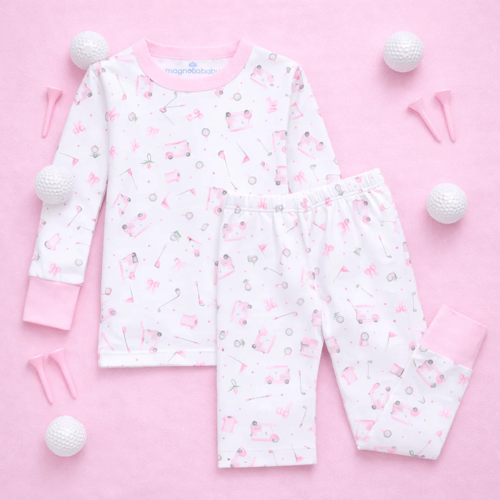 Little Golfer Long Pajamas - Pink