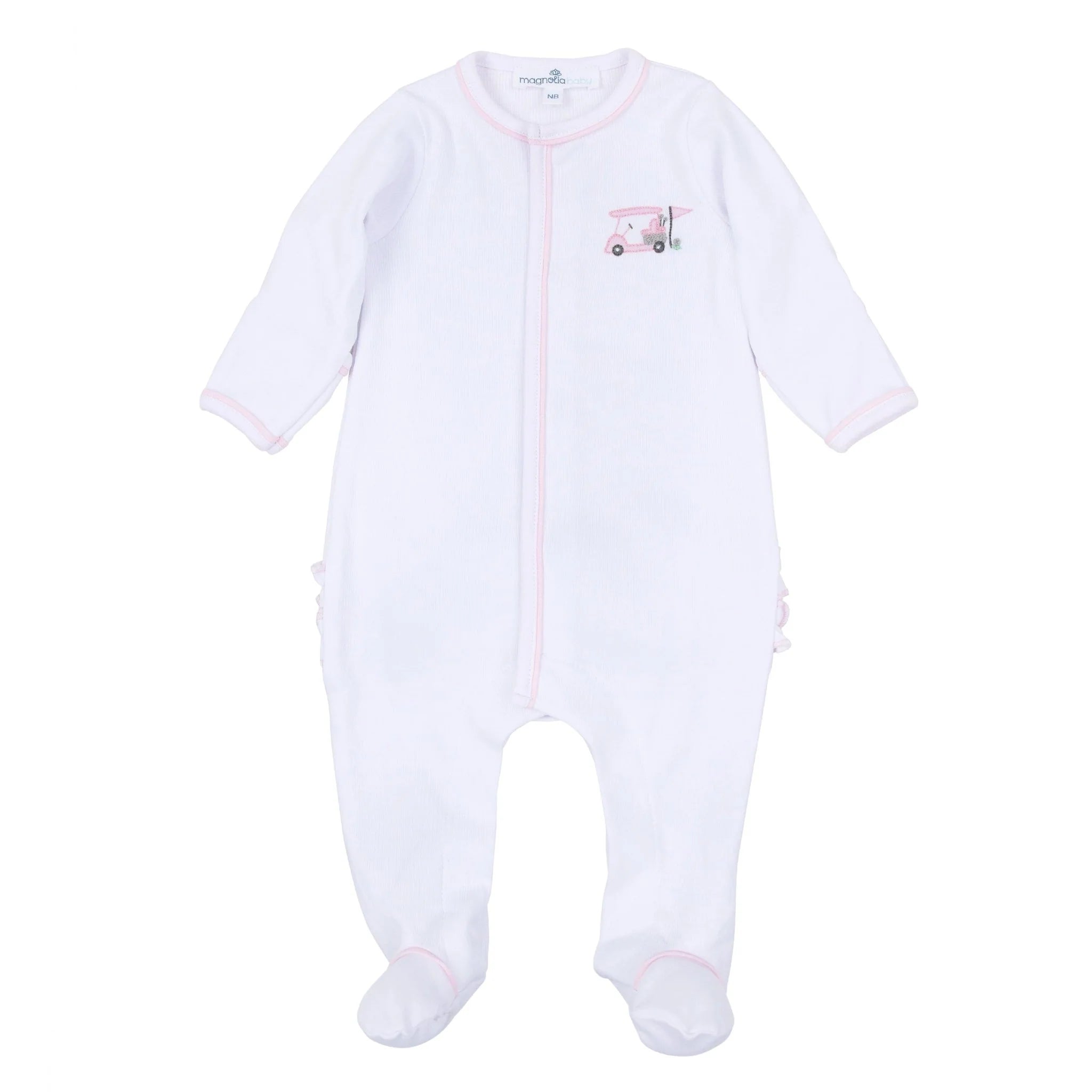 Little Golfer Ruffle Footie - Pink