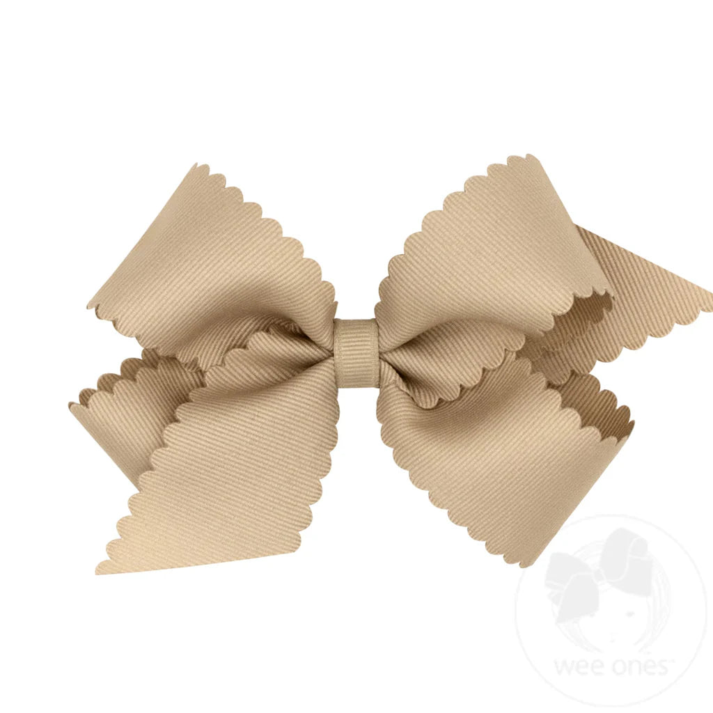 King Grosgrain Hair Bow Scalloped Edge