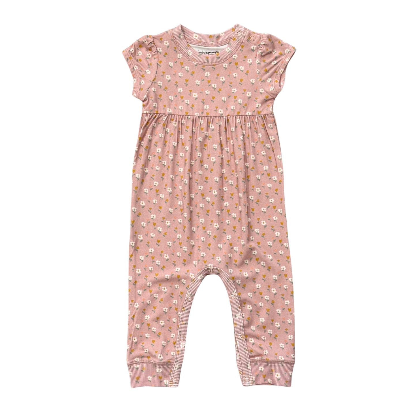 Girl's Short Sleeve Pant Romper- Mini Daisy