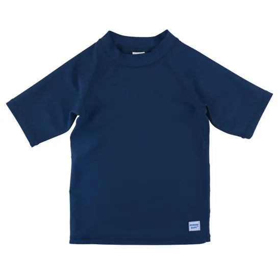 Navy Short Sleeve Logo Rash Guard