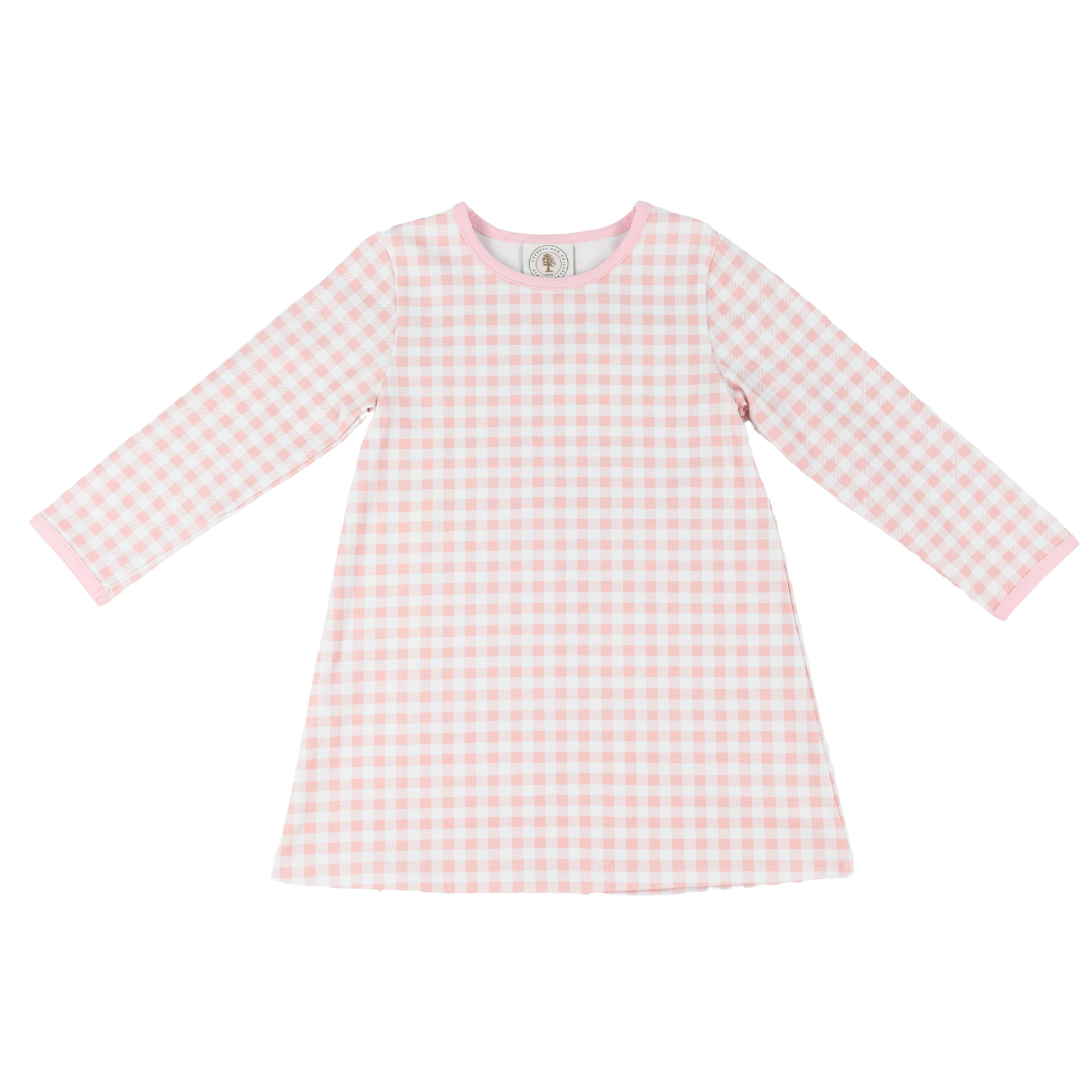 Pink Gingham Susie Swing Longsleeve Dress