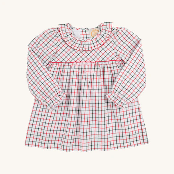 Long Sleeve Ramona Ruffle Collar Dress- Old Town Tattersall