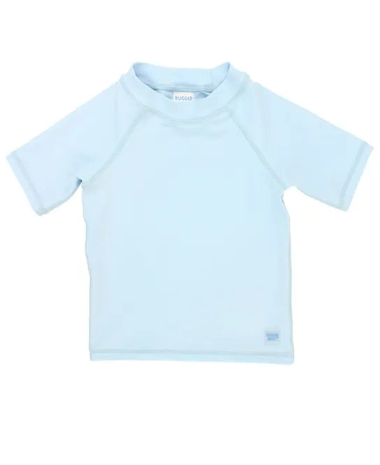 Sky Blue Short Sleeve Logo Rash Guard