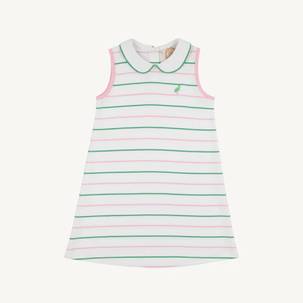 Sleeveless Maude's Peter Pan Collar Dress-Tradd Street Stripe with Pier Party Pink