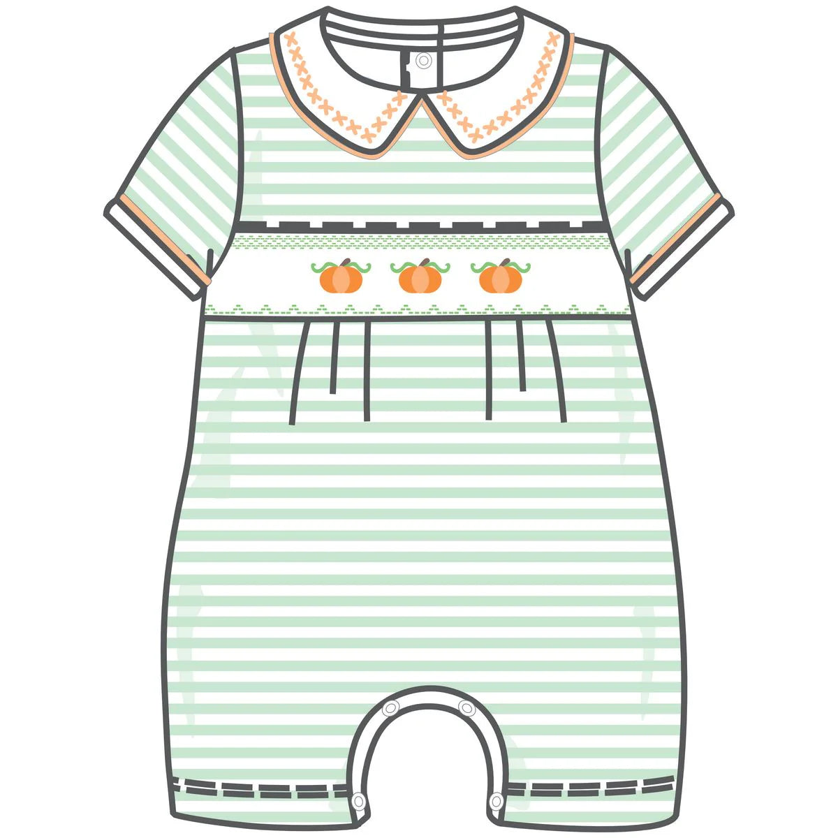 Lil' Pumpkin Classics Smocked Short Playsuit