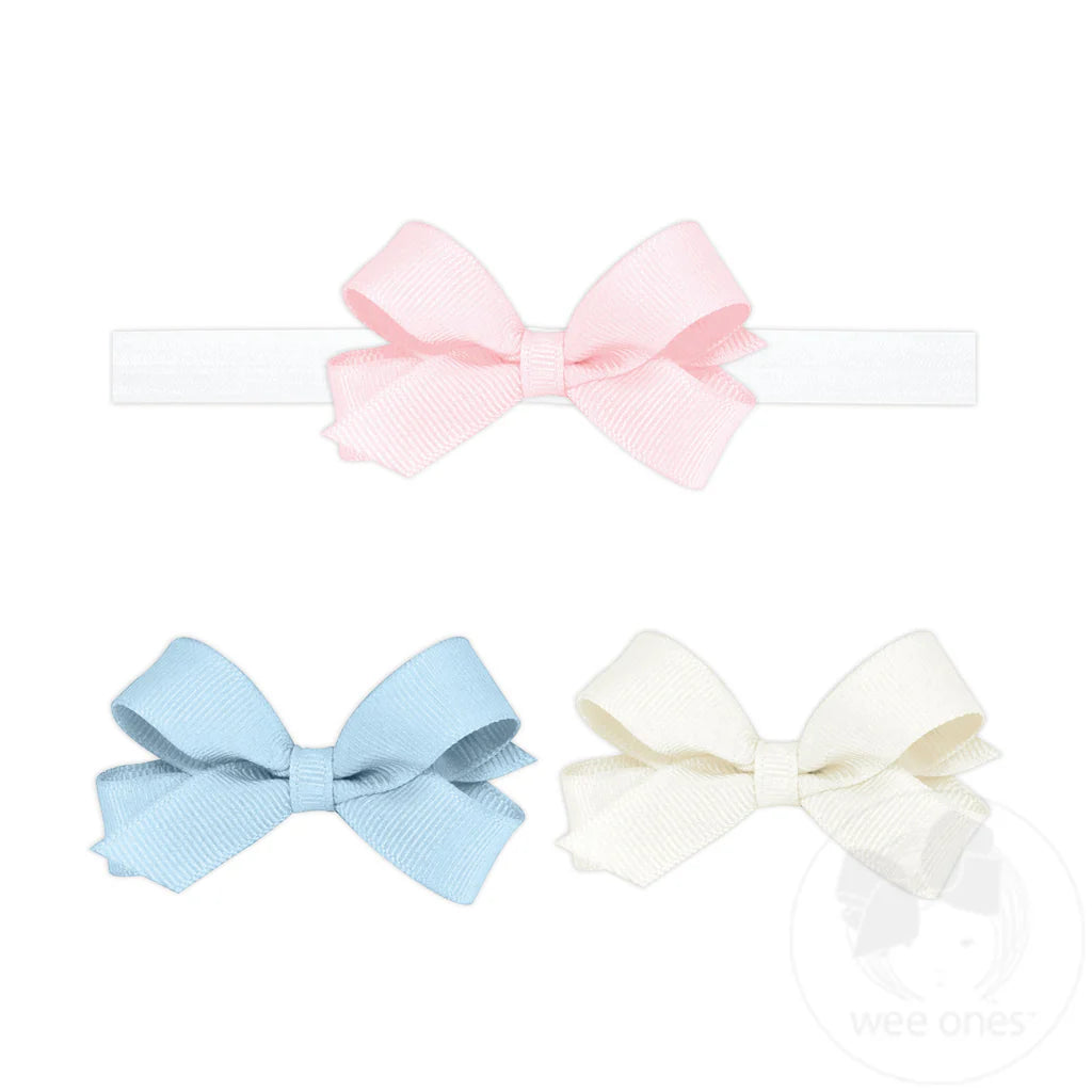 Three Tiny Grosgrain Hair Bows and One Add-A-Bow Band