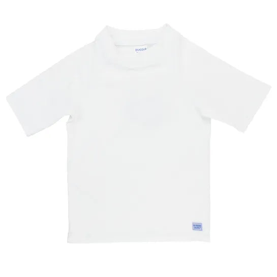 White Short Sleeve Logo Rash Guard Li