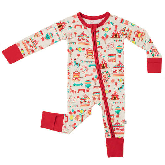 Classic Carnival | Convertible Bamboo Zipper Baby Pajamas