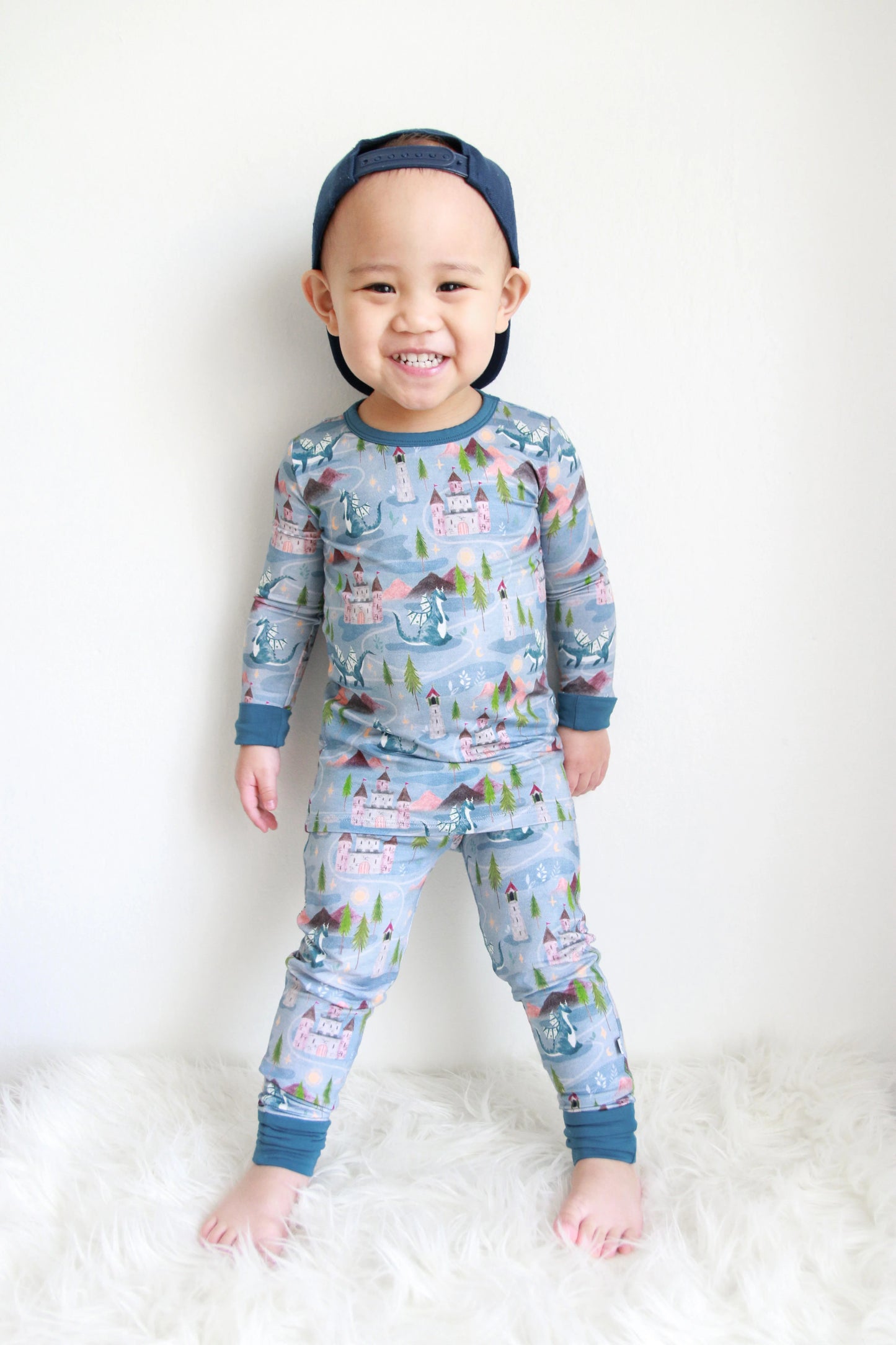 Castles & Dragons | Two-Piece Bamboo Long Sleeve Toddler & Kids Pajamas