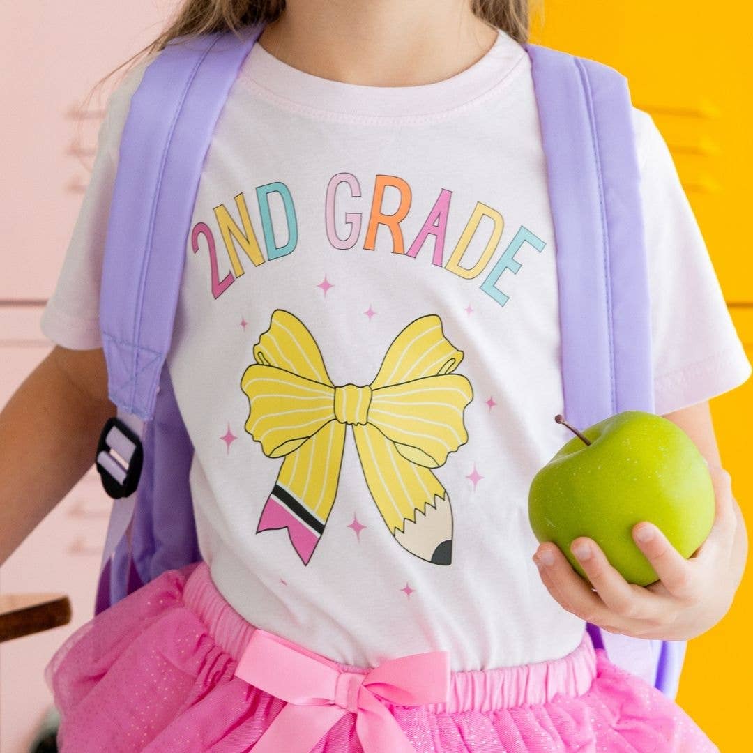 Second Grade Pencil Bow Short Sleeve T-Shirt