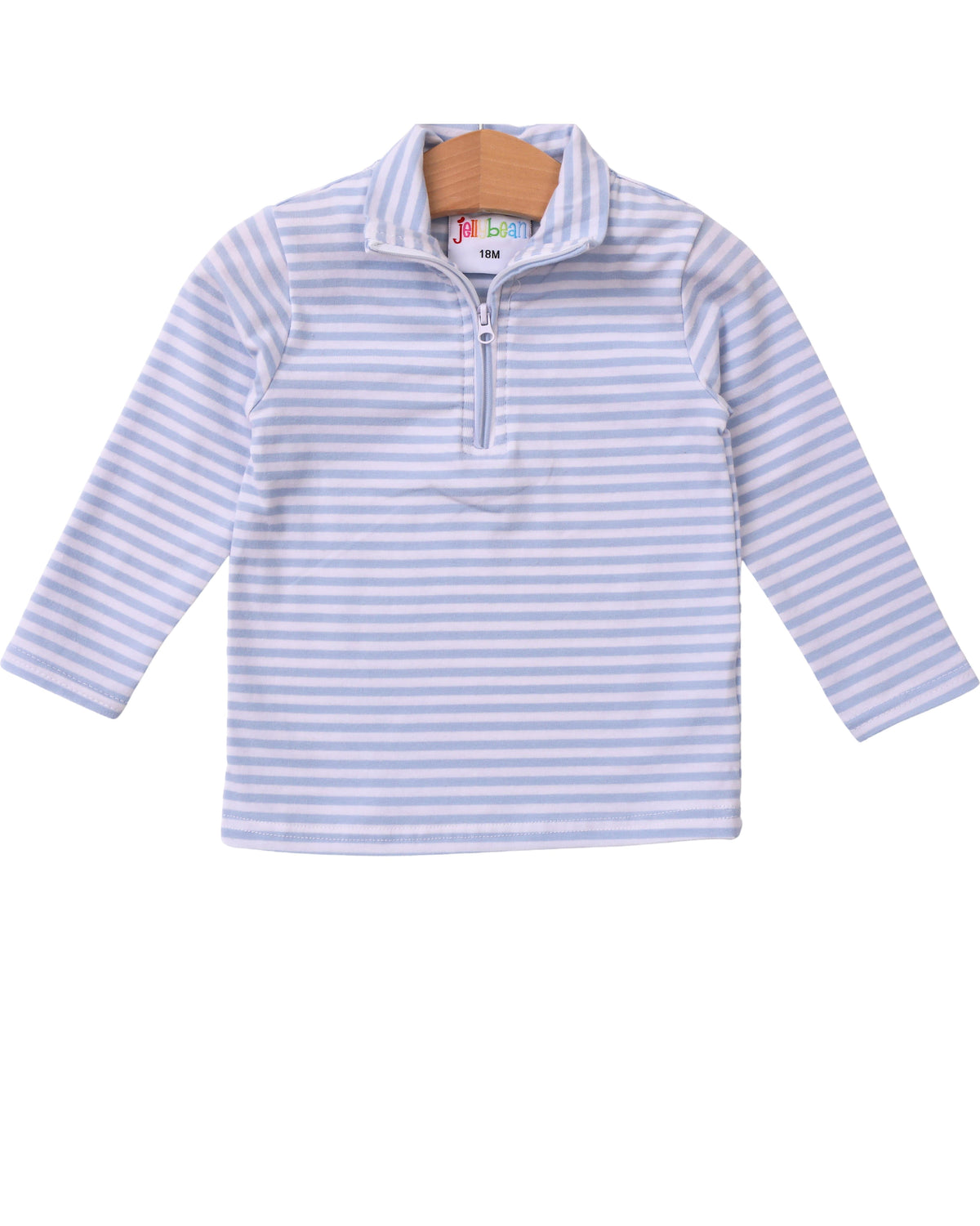 1/4 Knit Pullover - Light Blue Stripe