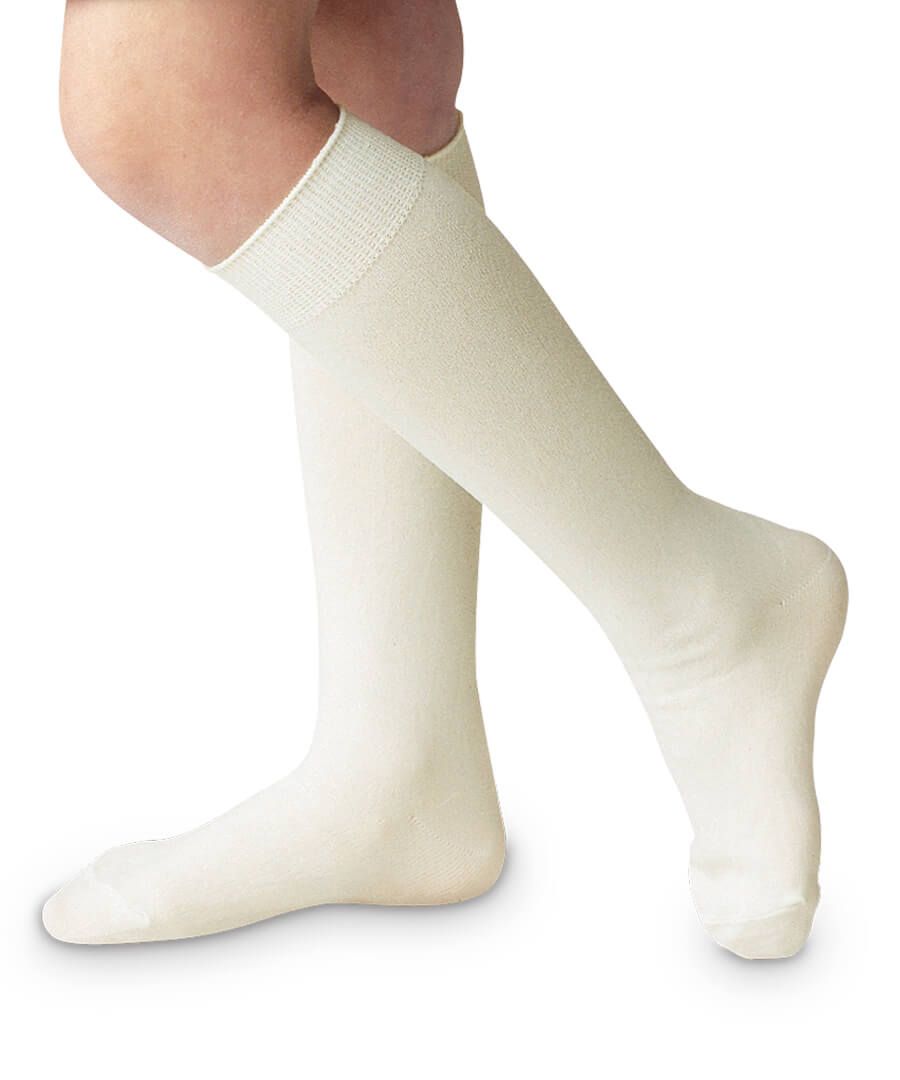 Classic White Nylon Knee High Socks