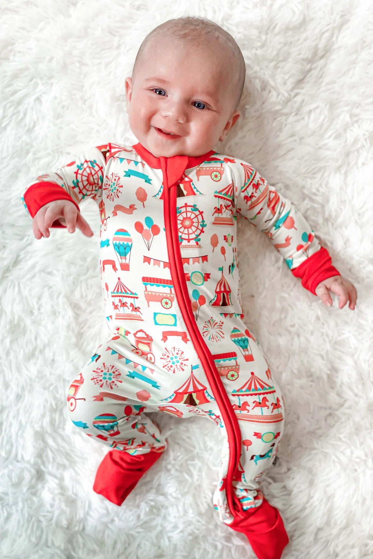 Classic Carnival | Convertible Bamboo Zipper Baby Pajamas