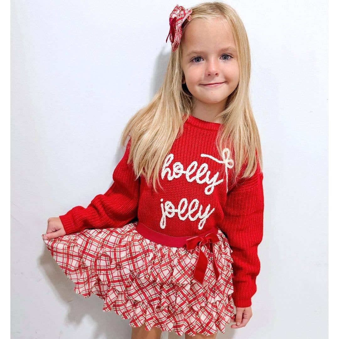 Christmas Plaid Bow Tiered Tutu