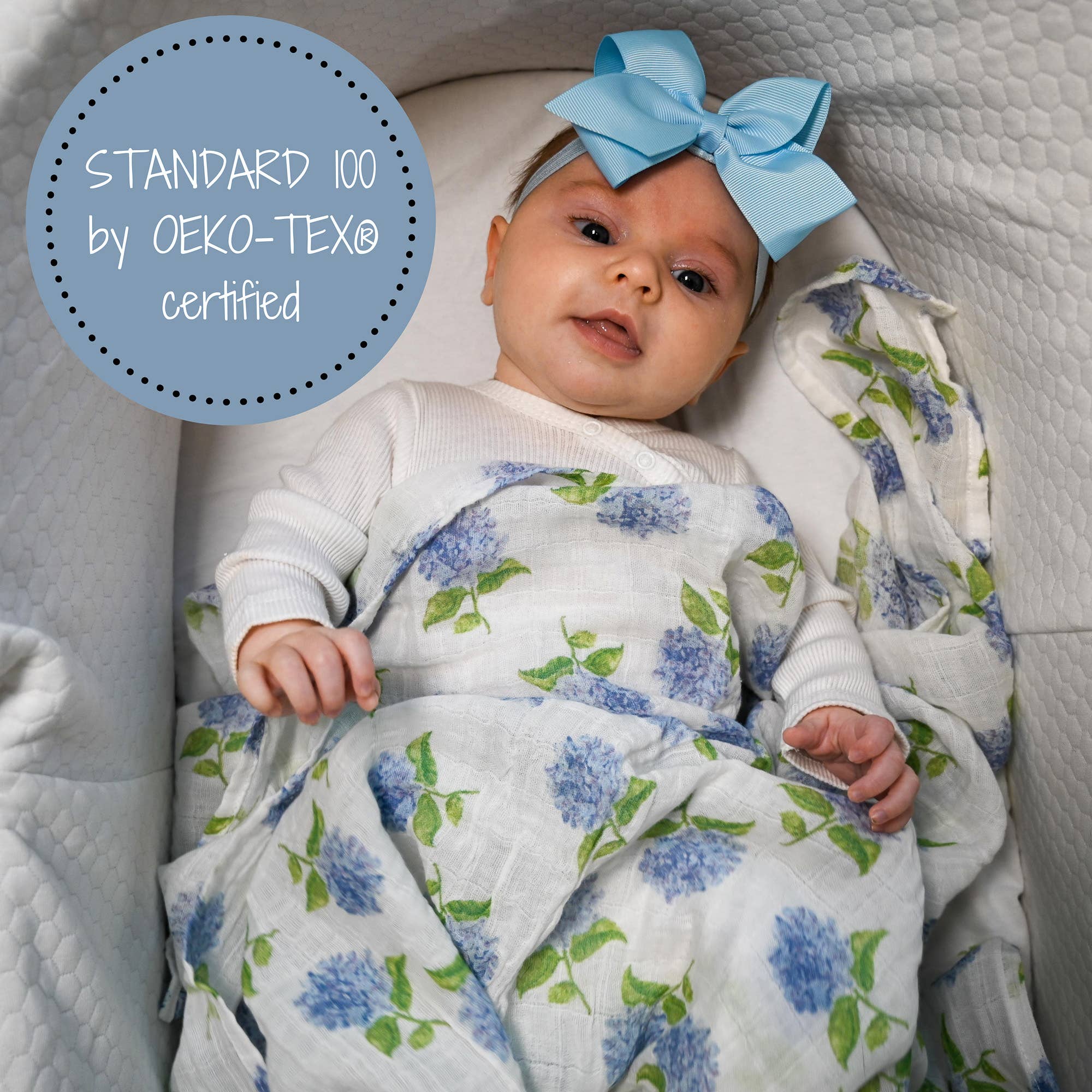 You Had Me At Hydrangea Baby Swaddle Blanket