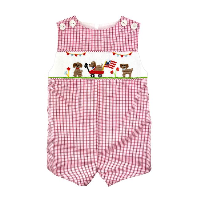 Sunsuit W/Dog Parade Pix Smocking