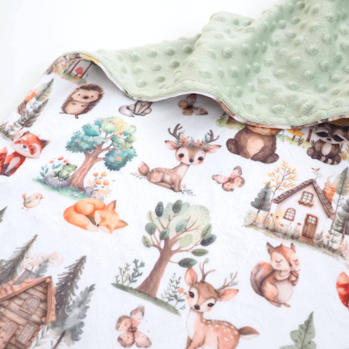 Baby & Toddler Minky Blanket - Woodsy Woodland