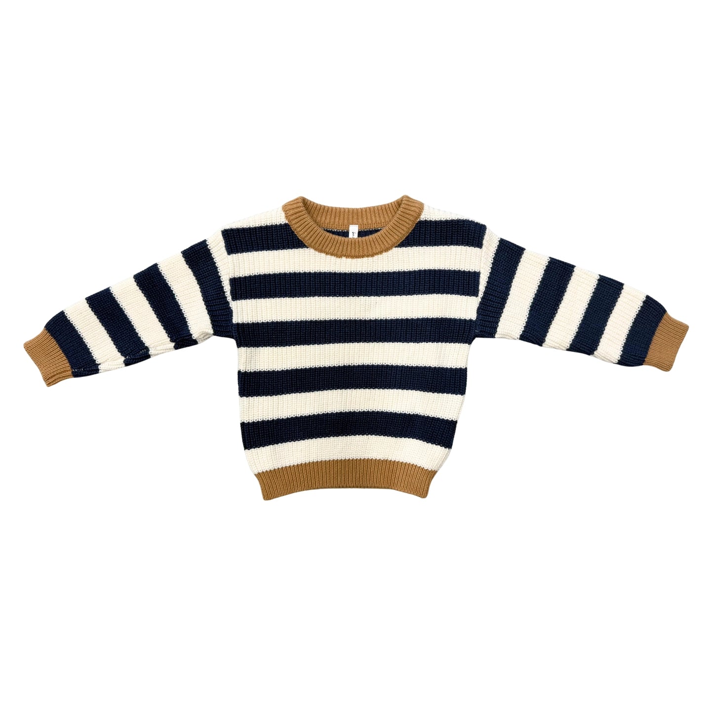 Knit Sweater-Charcoal Bronze Stripe