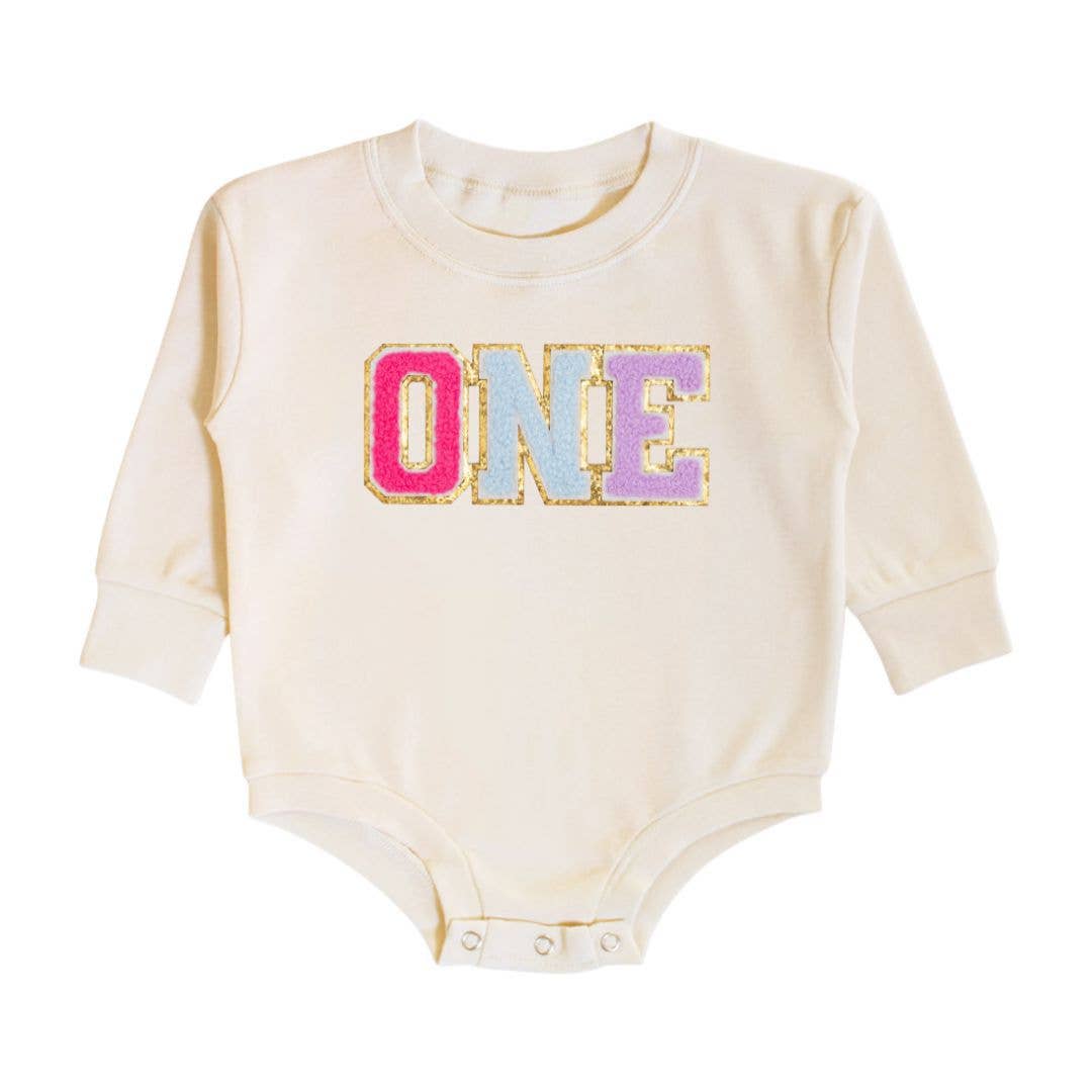 First Birthday Patch Long Sleeve Romper - Kids Birthday