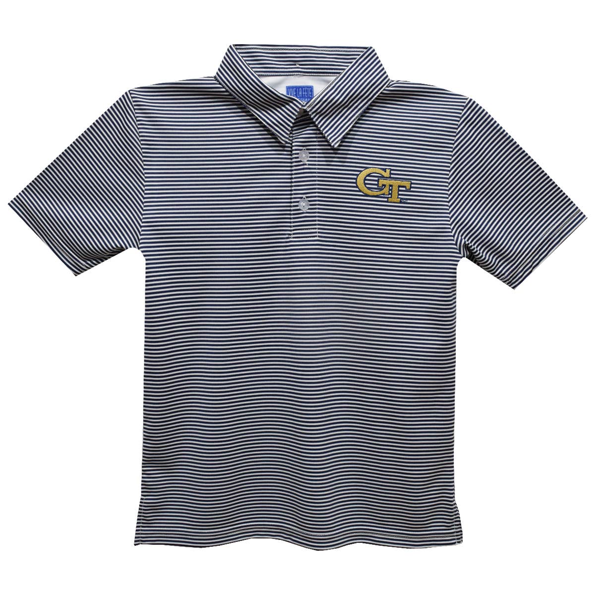 Georgia Tech Yellow Jackets Embroidered Stripes Polo Shirt