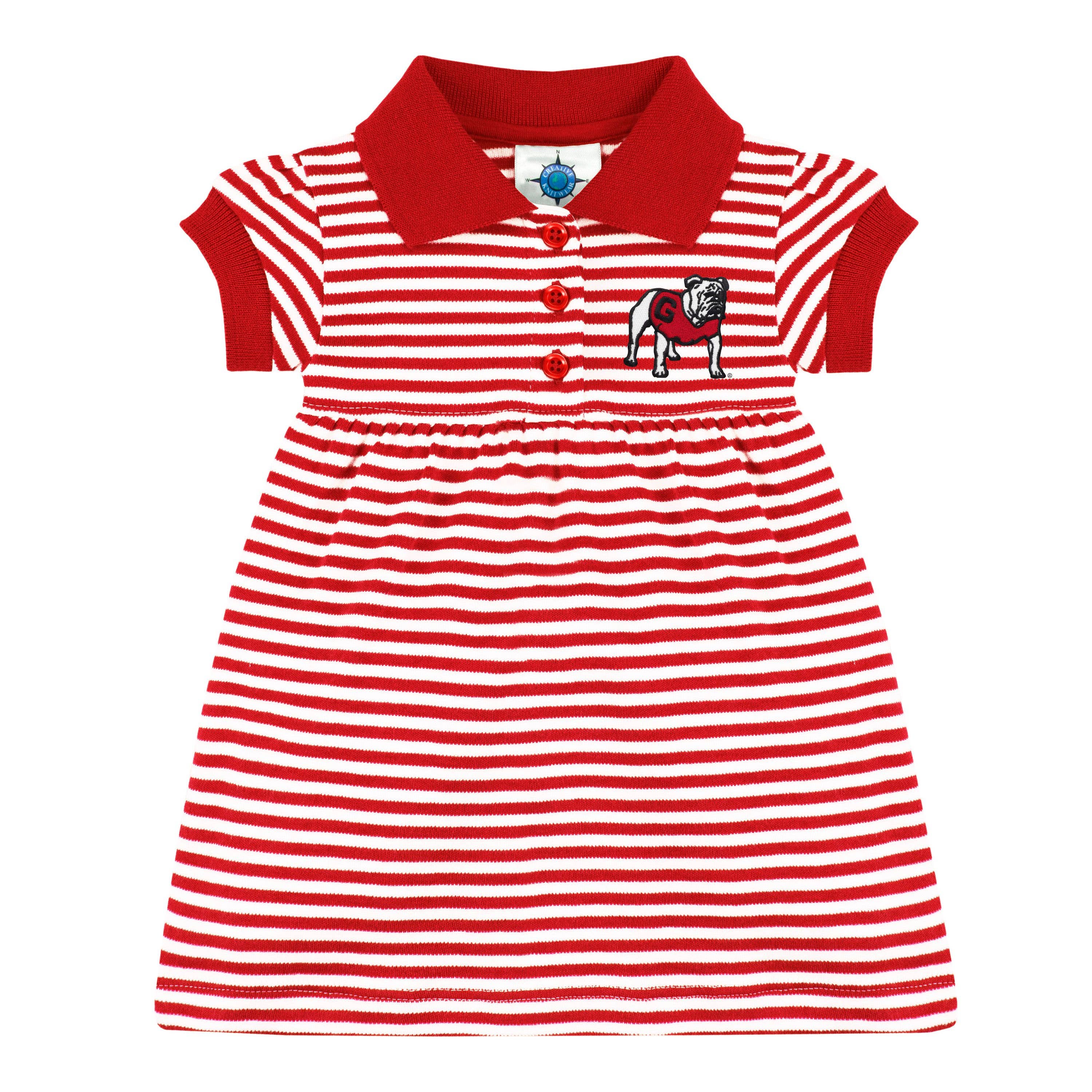 Georgia Bulldogs Striped Game Day Dress with Bloomer