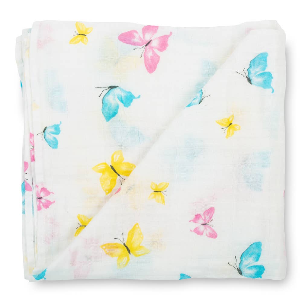 Butterfly Kisses Baby Swaddle Blanket