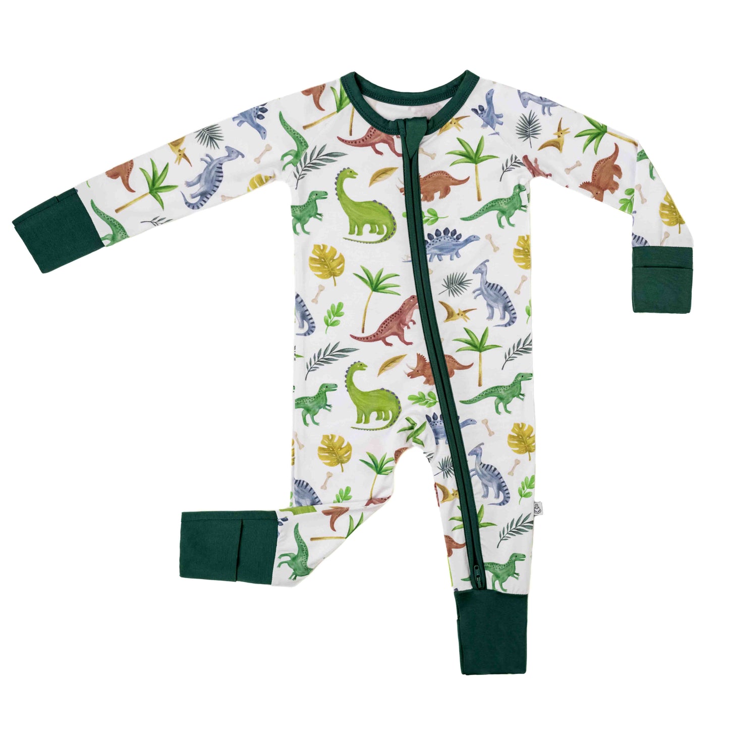 Dinosaur Land | Convertible Bamboo Zipper Baby Pajamas