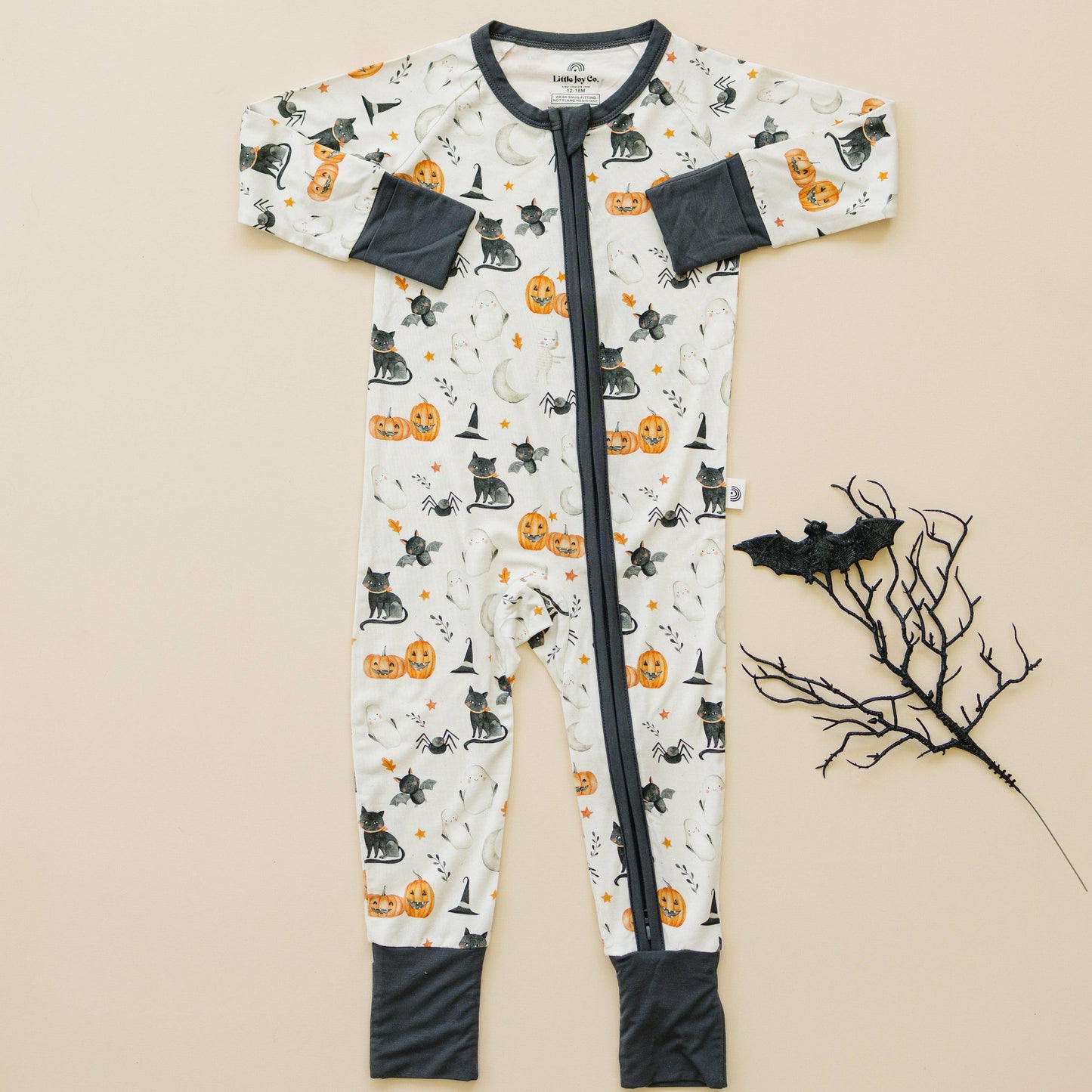 Halloween Print Bamboo Zippy Romper