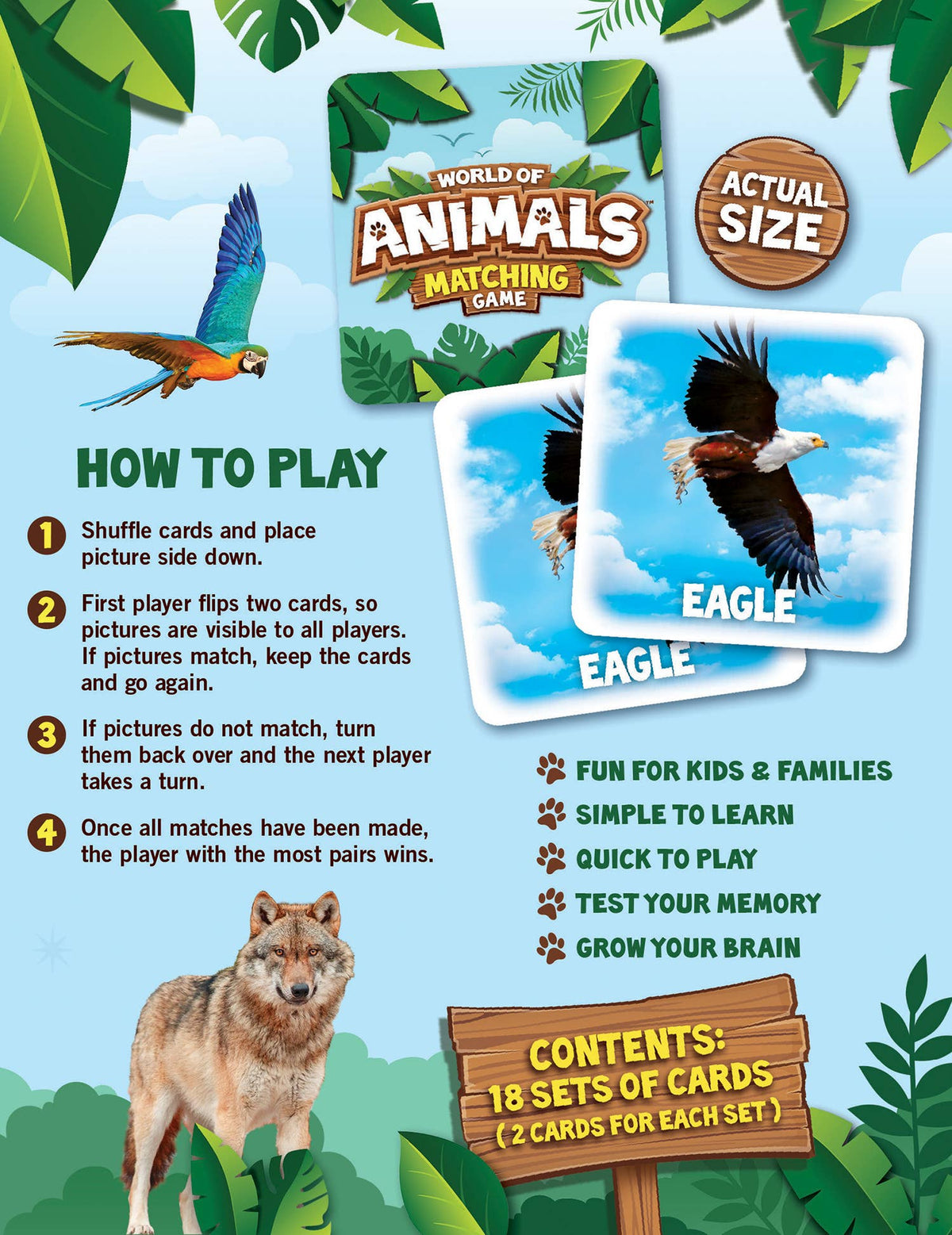 World of Animals Matching Game
