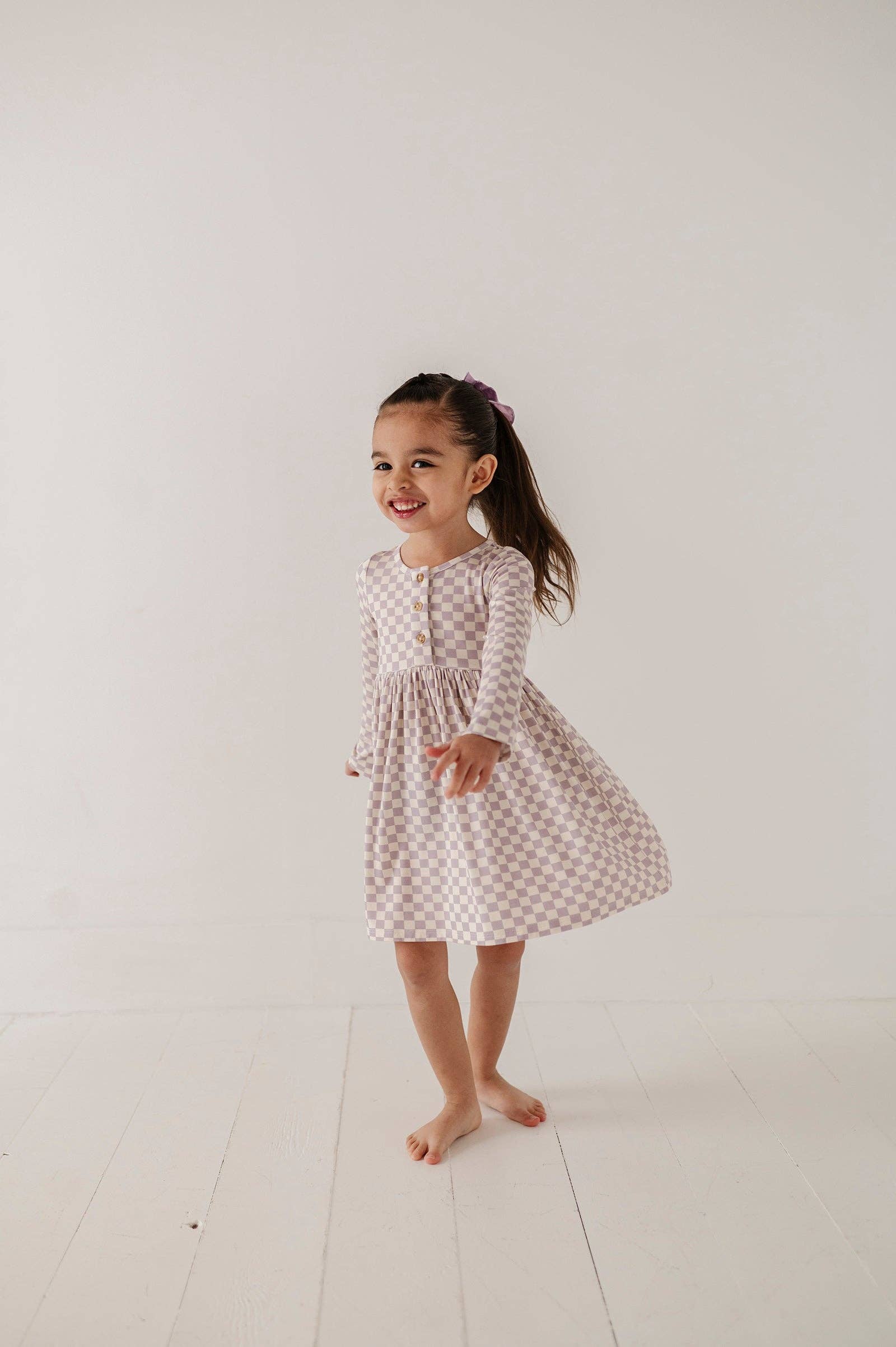 Long Sleeve Henley Dress Bamboo