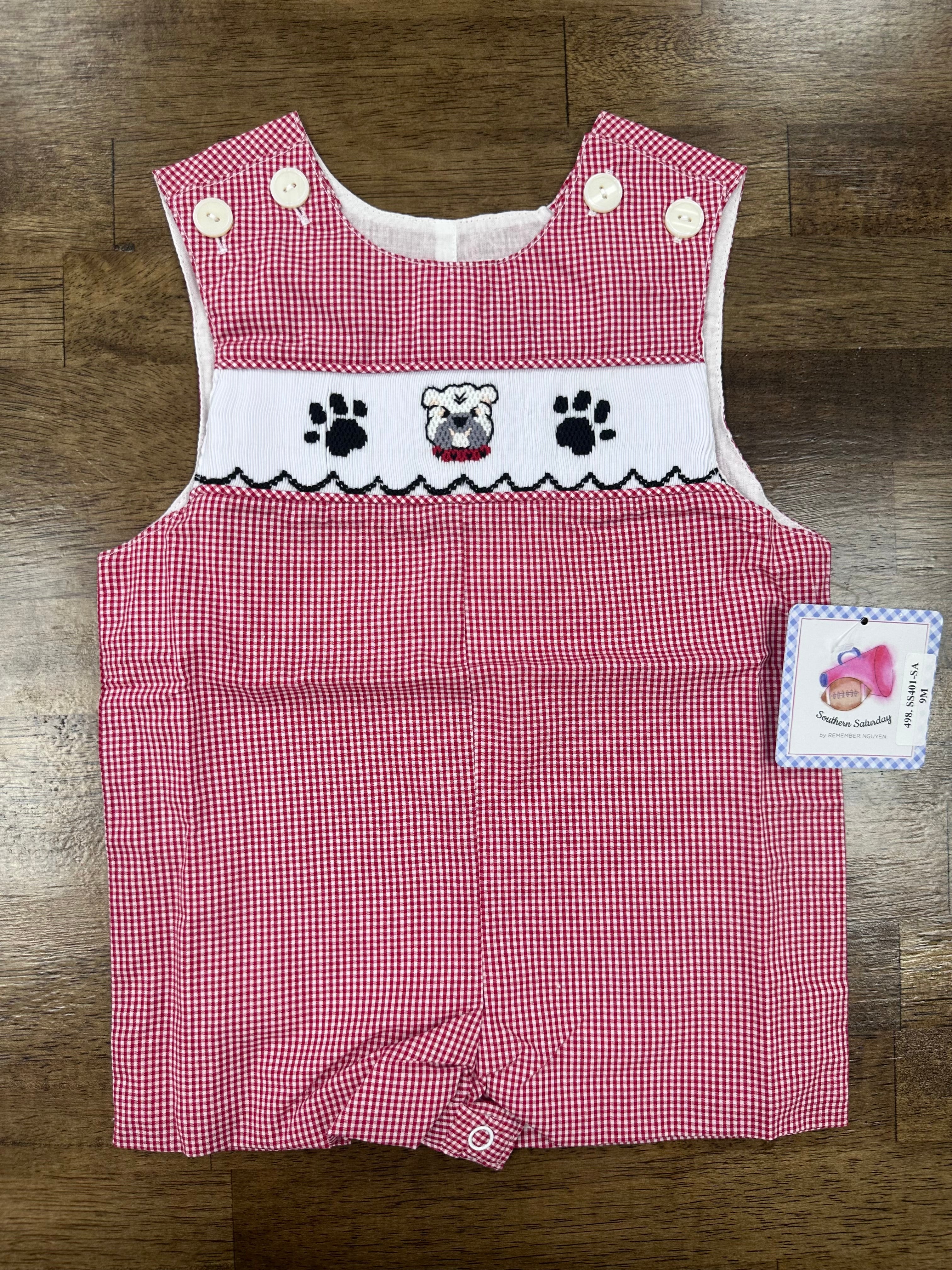 Bulldog Red/Black Smocked Shortall