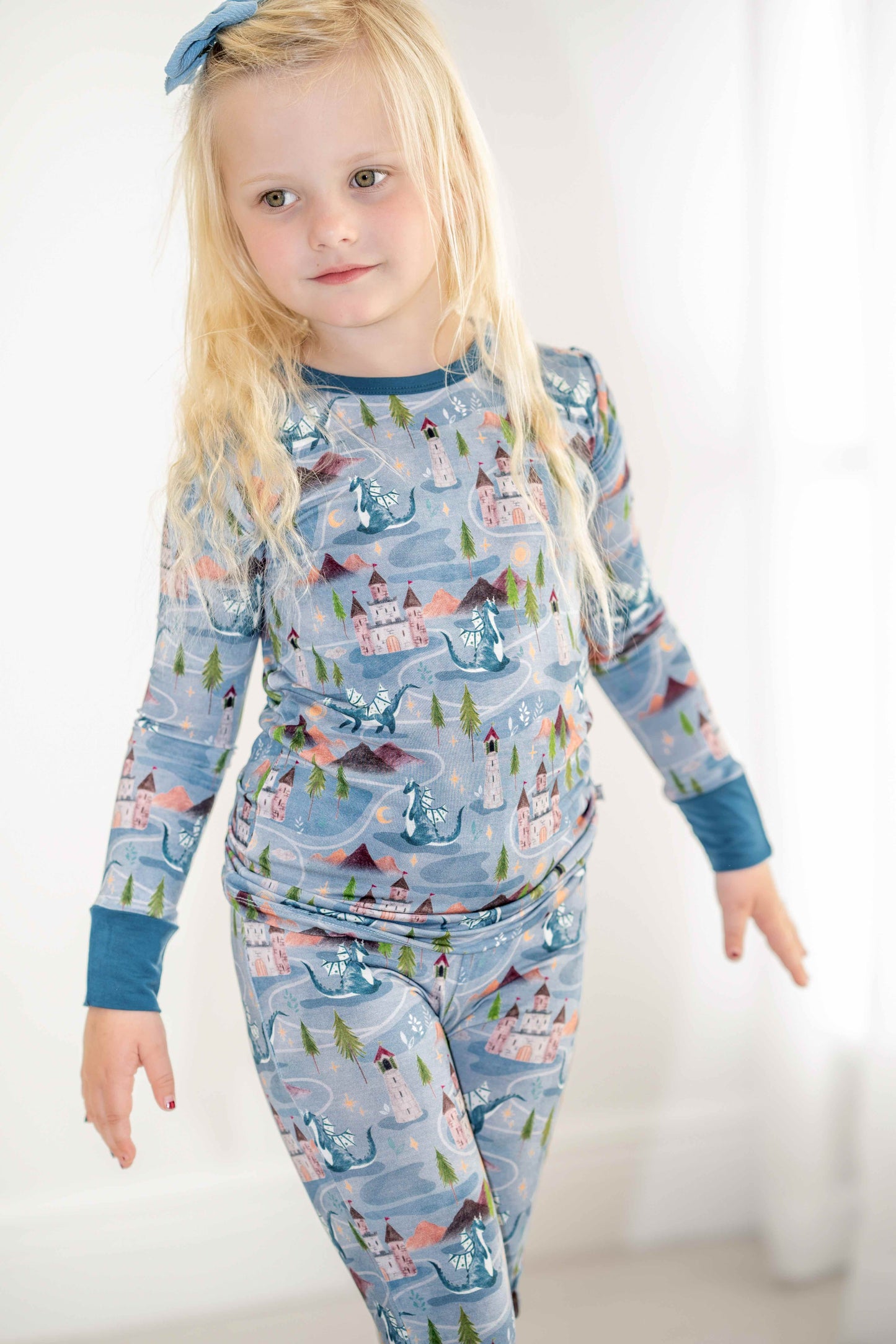 Castles & Dragons | Two-Piece Bamboo Long Sleeve Toddler & Kids Pajamas