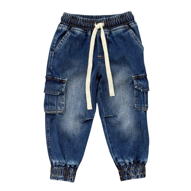 Boy's Denim Jogger - Dark Blue Wash