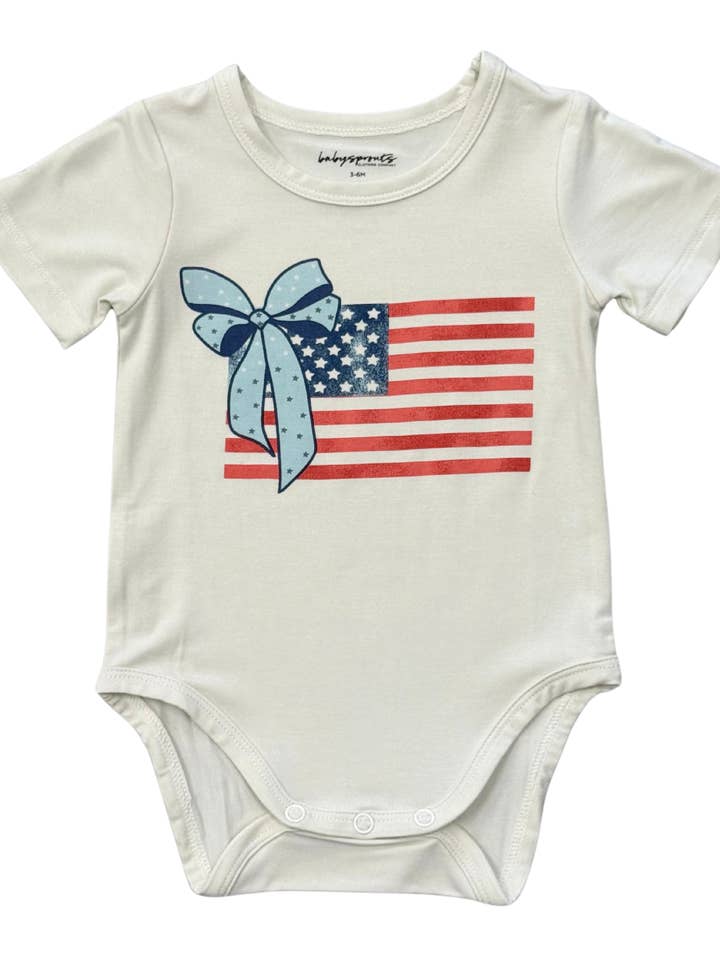 Baby Short Sleeve Bodysuit - American Flag