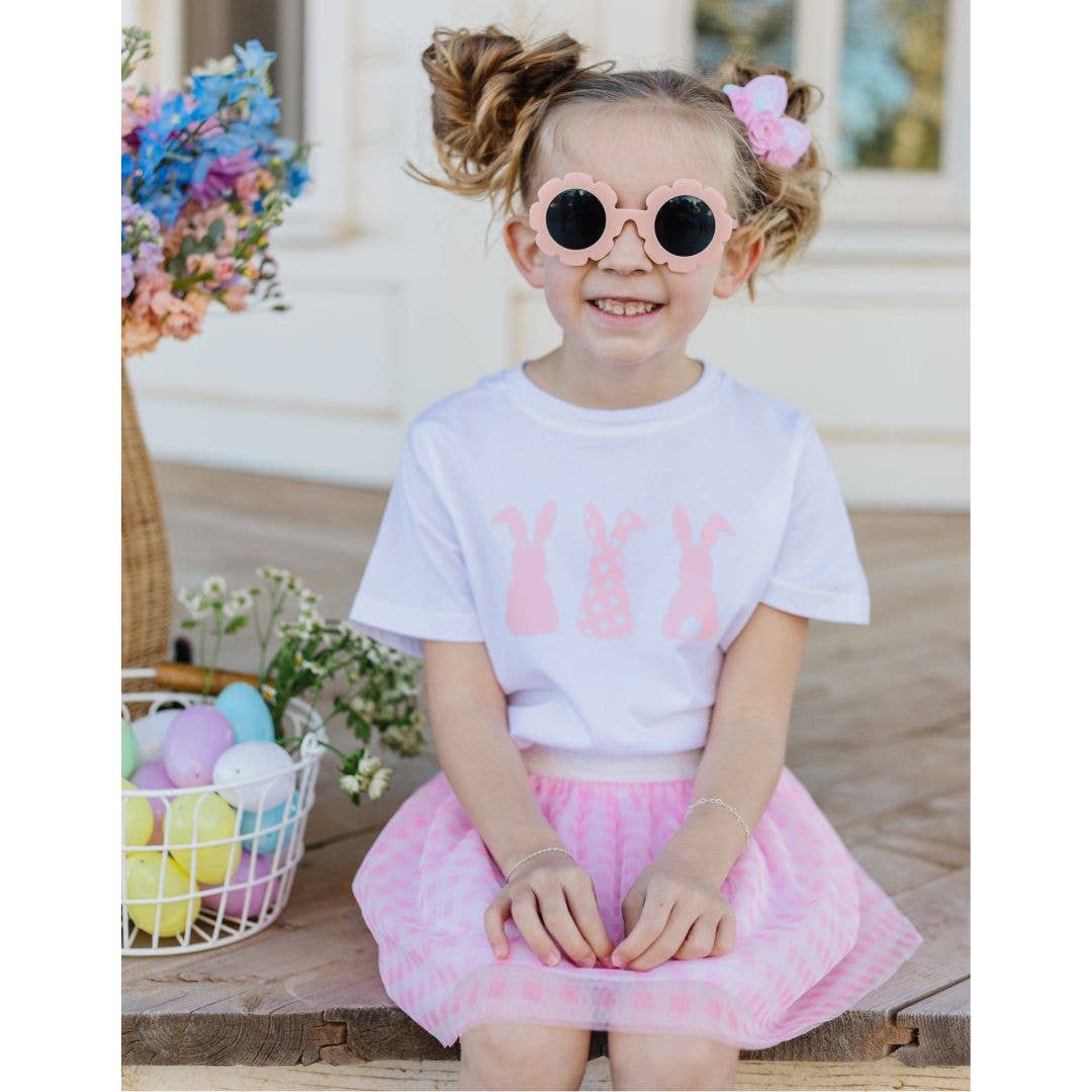 Gingham Bunny Easter Short Sleeve T-Shirt - Kids - Girls